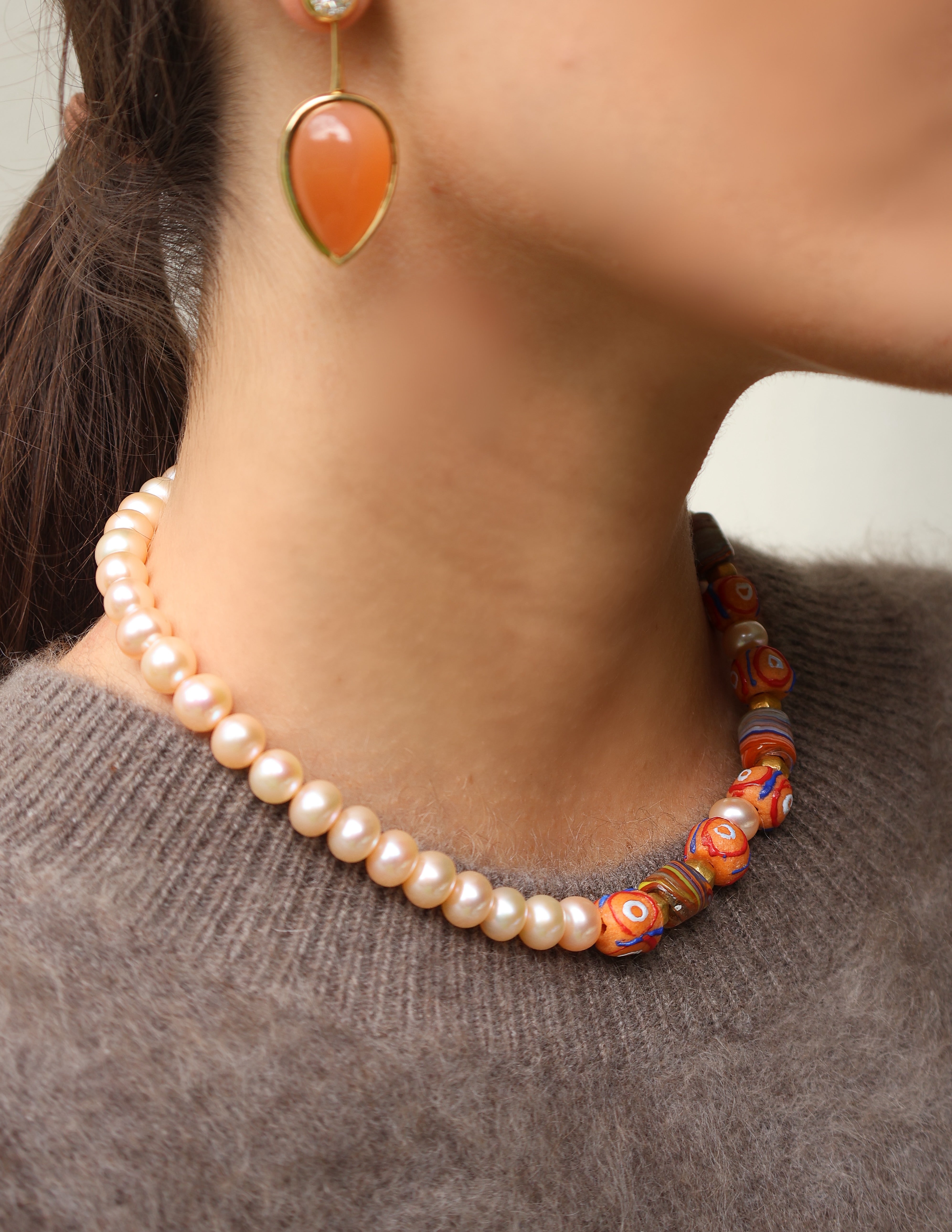 Pearl & Murano Beaded Necklace