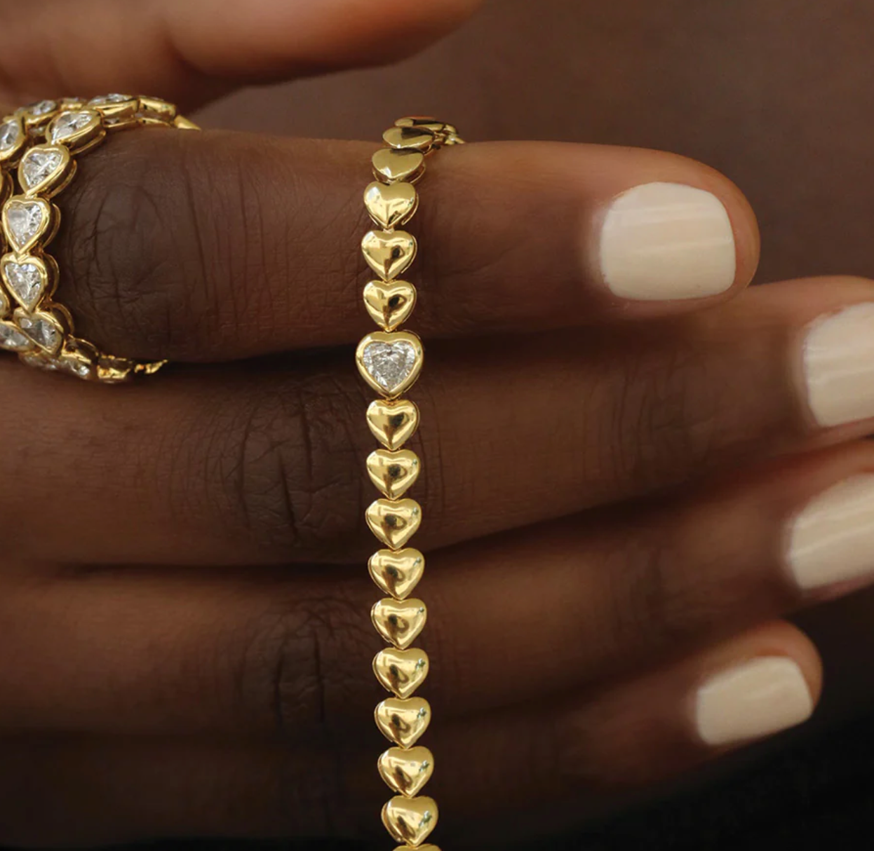 Heart Bracelet with Bezel Diamond by Anita Ko