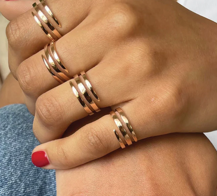 18k yellow gold coil pinky ring by Anita Ko Tiny Gods