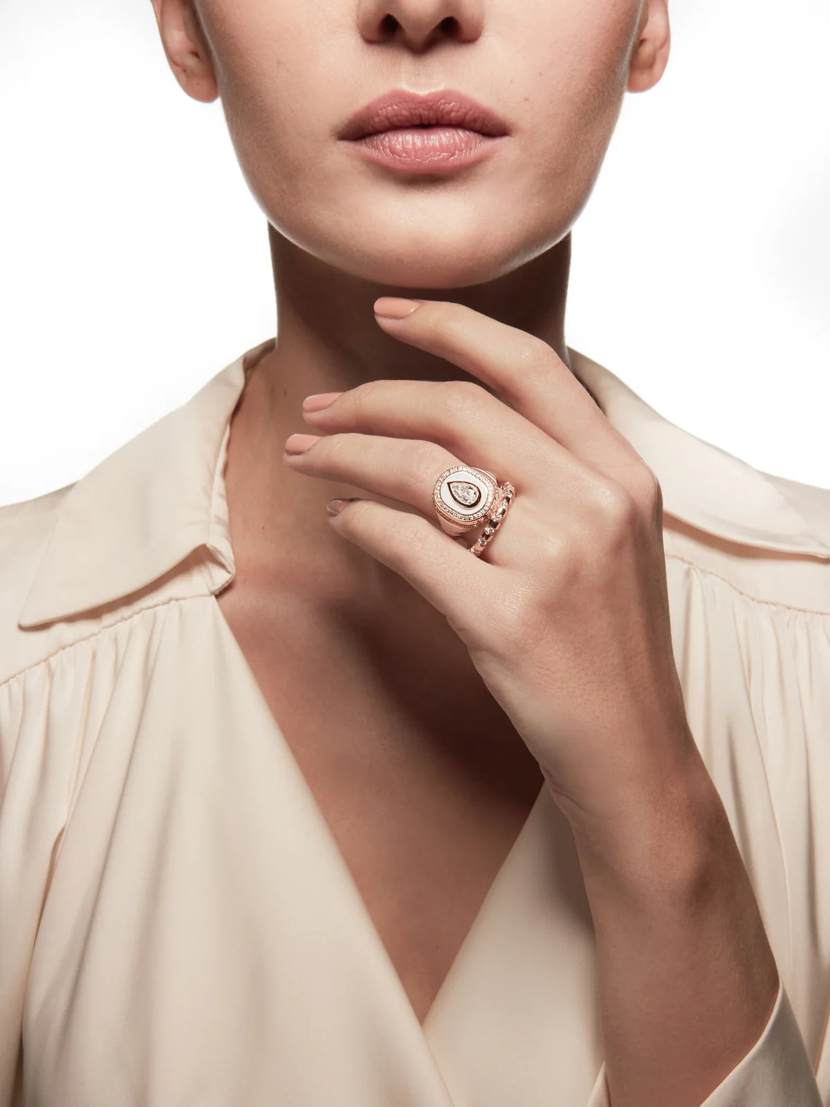 rusta pave ring yellow gold diamonds state property tiny gods