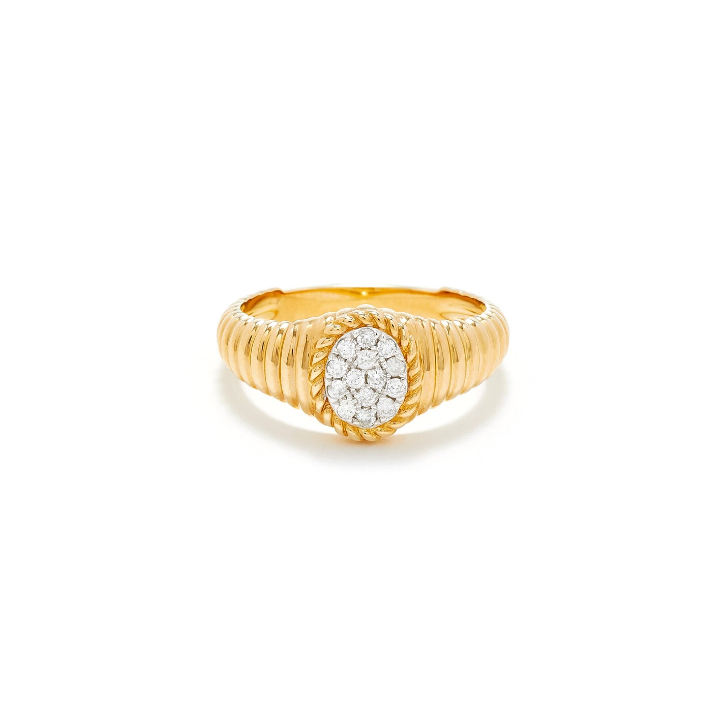 BABY CHEVALIERE OVALE BERLINGOT DIAMANTS OJ oval diamond ring pinky tiny gods Yvonne Léon