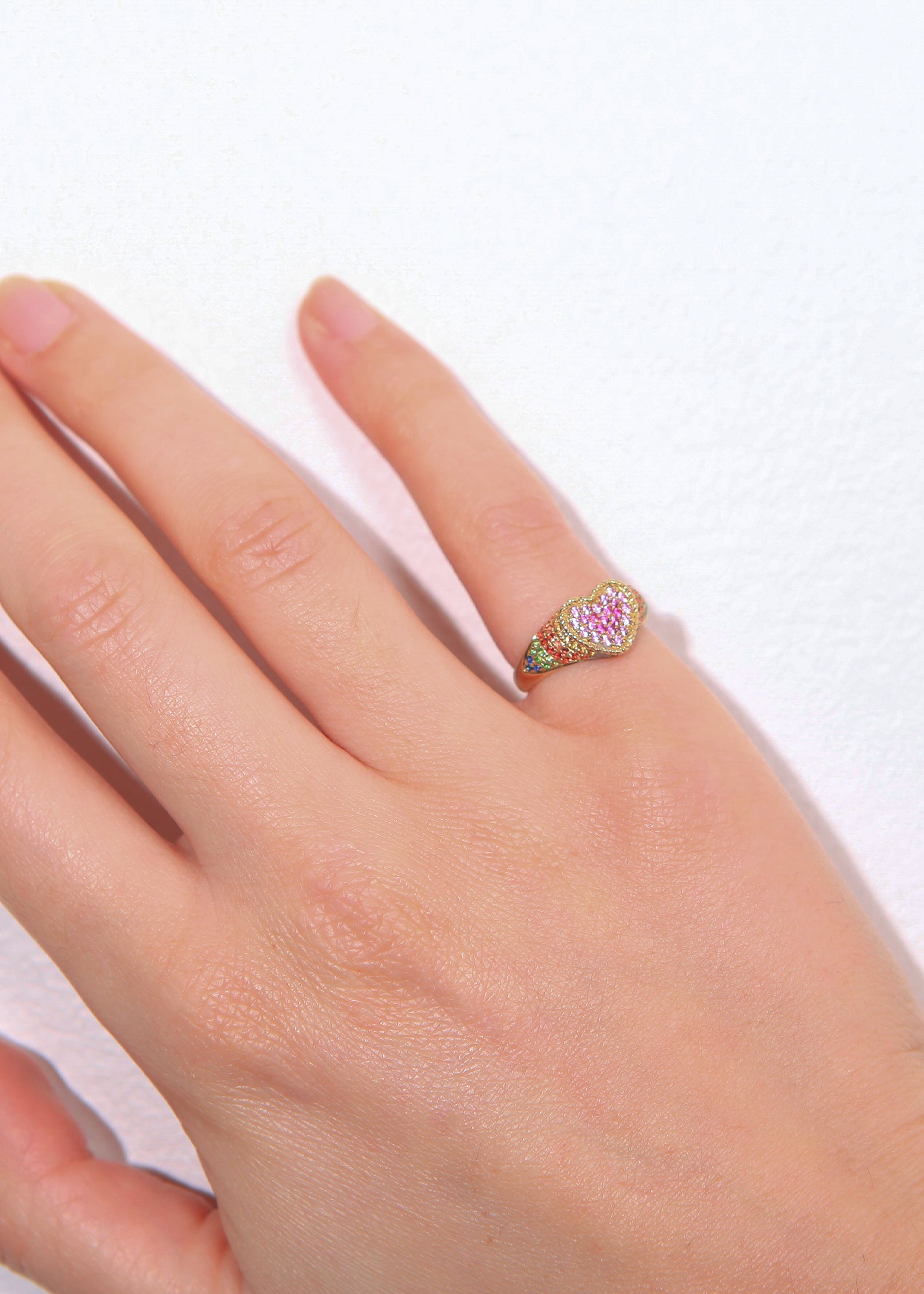 BABY CHEVALIERE CŒUR RAINBOW OJ baby heart rainbow ring tiny gods Yvonne Léon
