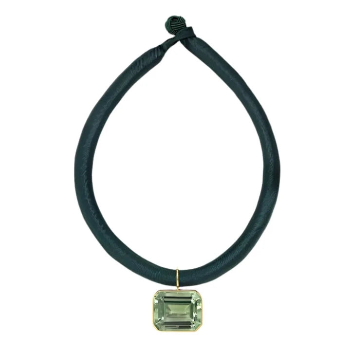 Yvonne prasiolite silk choker sauer tiny gods necklace