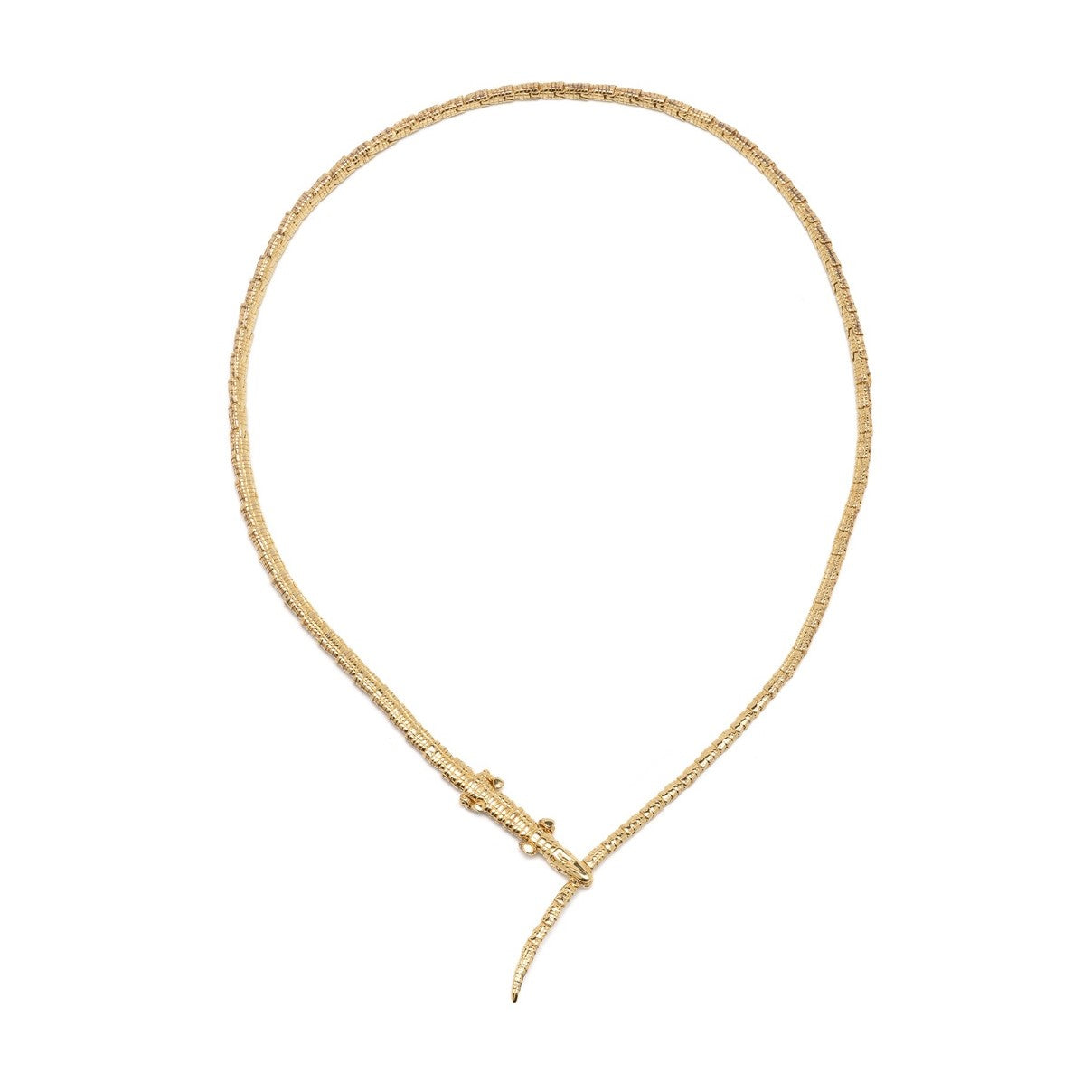 18k yellow gold Bibi van der Velden alligator bite choker necklace tiny gods