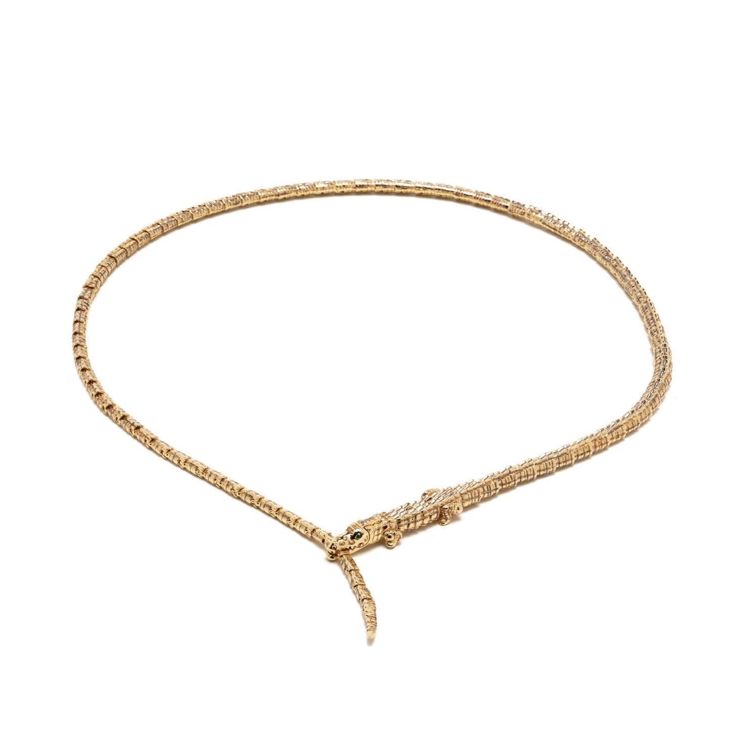 18k yellow gold Bibi van der Velden alligator bite choker necklace tiny gods