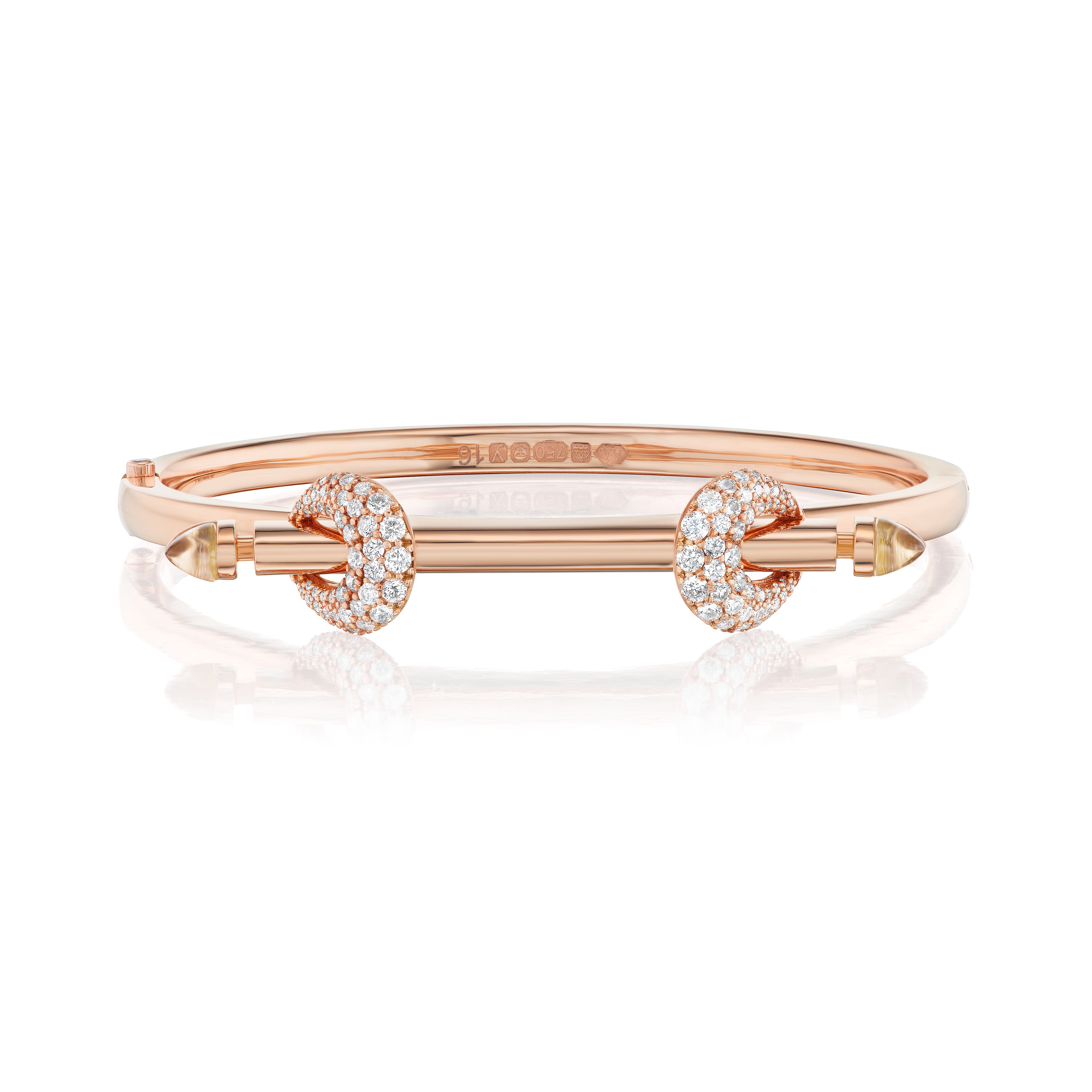 18k rose gold diamond Rose Gold Chakra Icon Bracelet bangle by ananda tiny gods