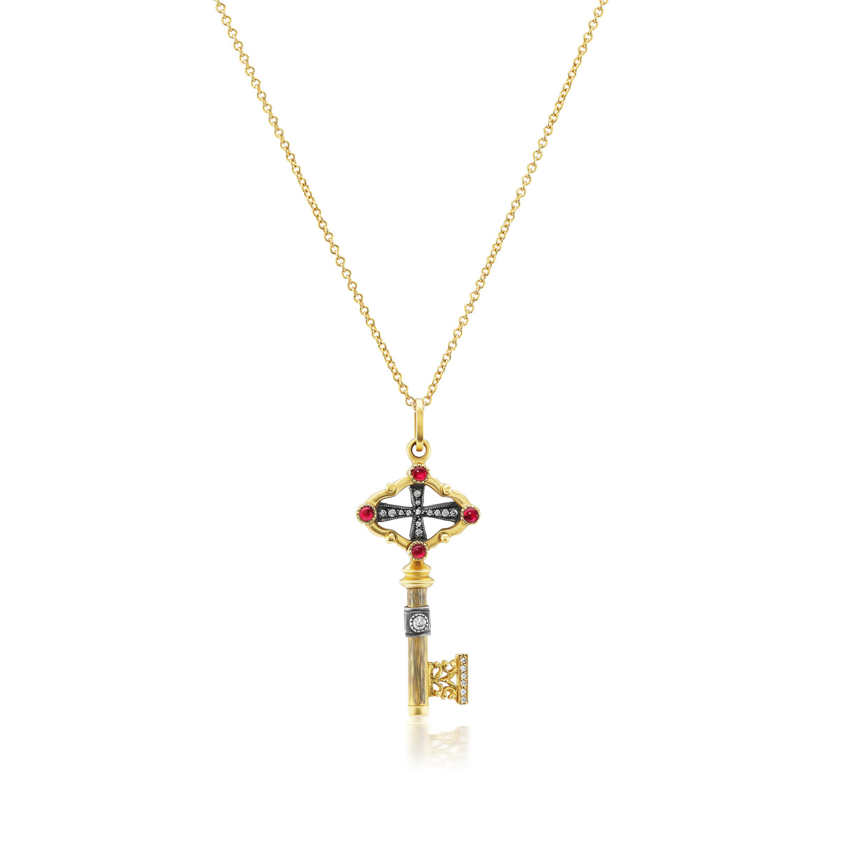 Ruby Key Pendant Necklace