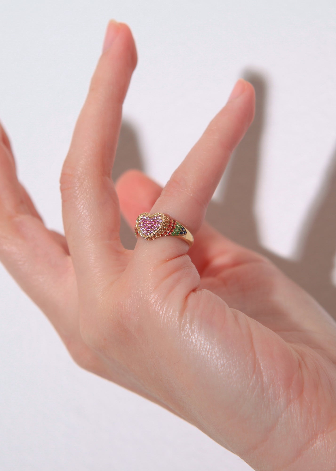 BABY CHEVALIERE CŒUR RAINBOW OJ baby heart rainbow ring tiny gods Yvonne Léon