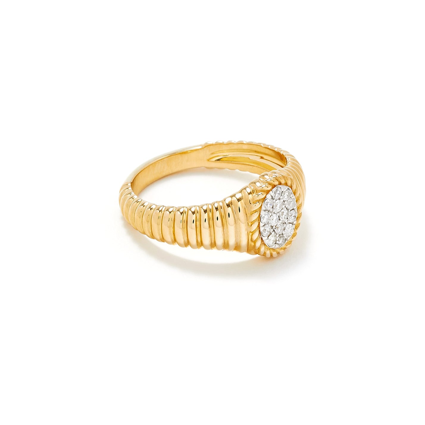 BABY CHEVALIERE OVALE BERLINGOT DIAMANTS OJ oval diamond ring pinky tiny gods Yvonne Léon