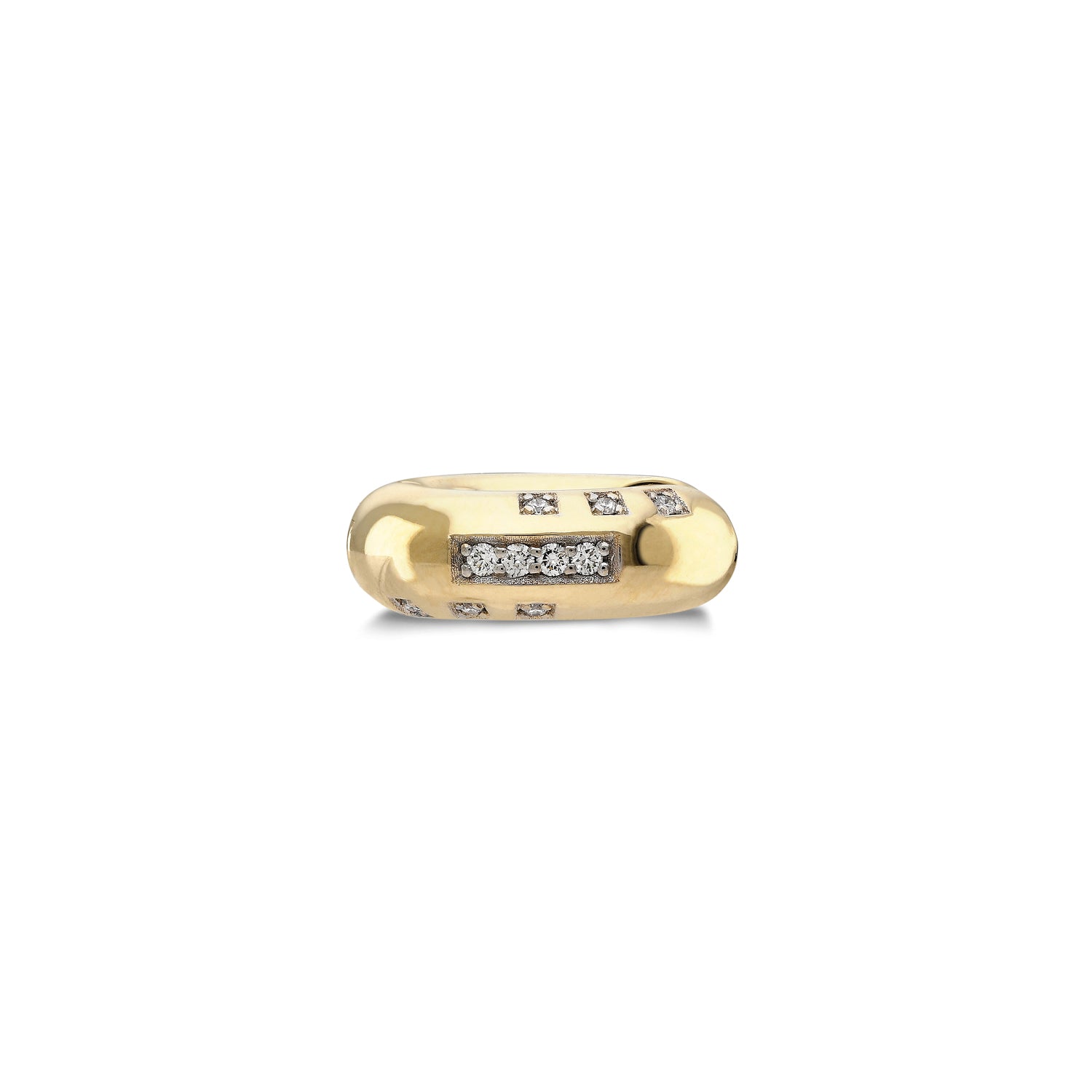 bomba hoop earring its yellow gold diamonds tiny gods