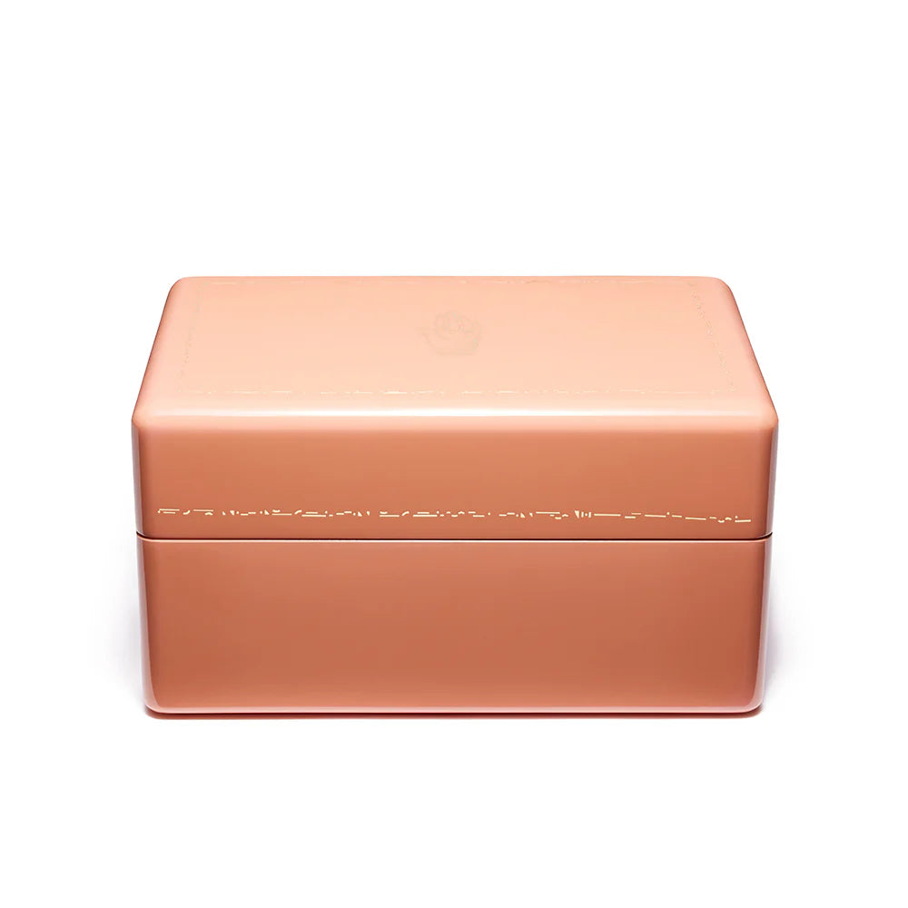 Brass mini blush pink lacquer jewelry box trunk holder for necklaces bracelets rings by Trove Tiny Gods