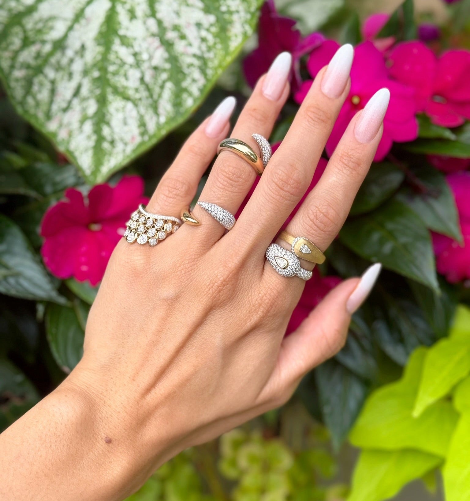 brushed yellow gold pear shape prestige diamond ring rainbow k tiny gods