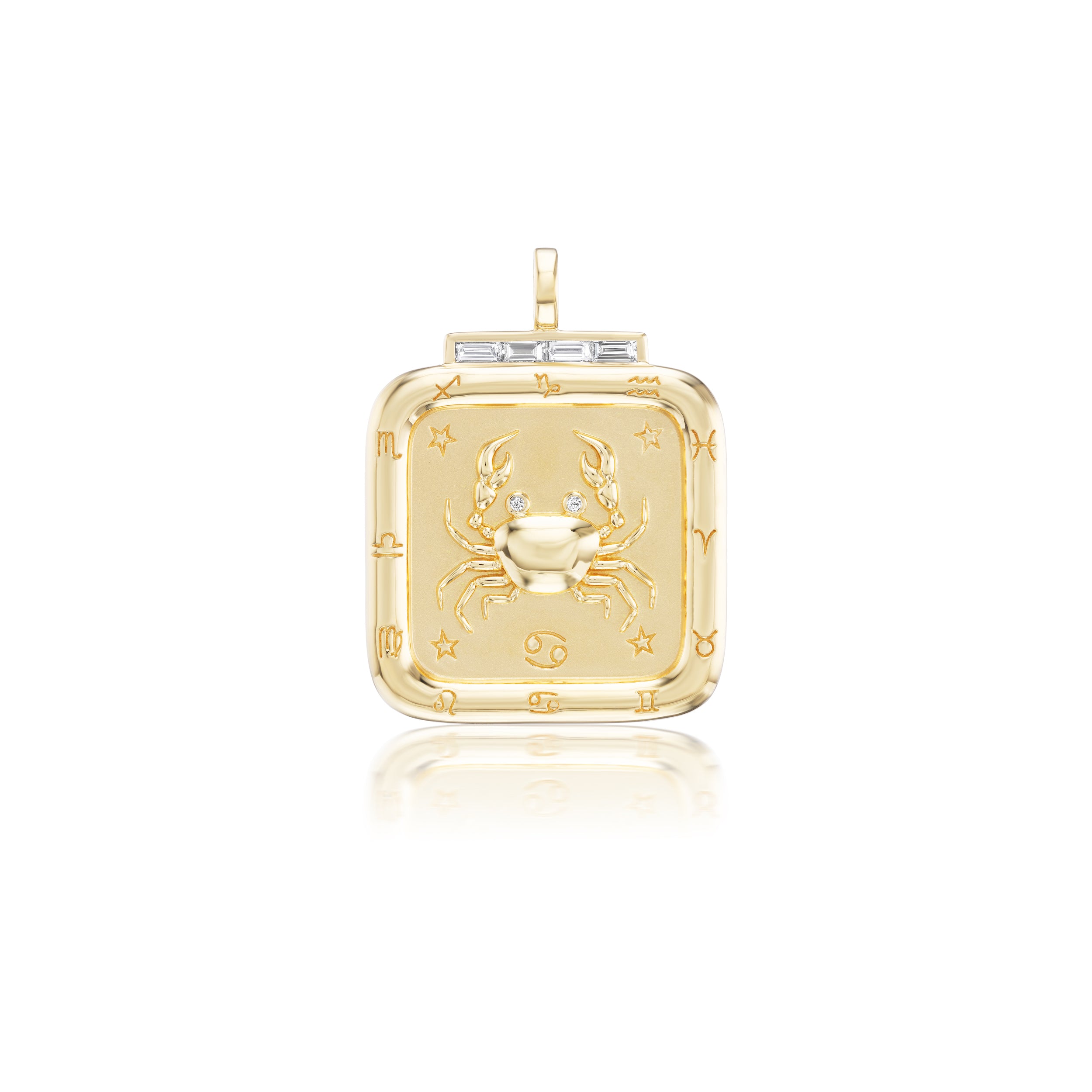 cancer zodiac pendant tiny gods yellow gold sorellina with diamonds