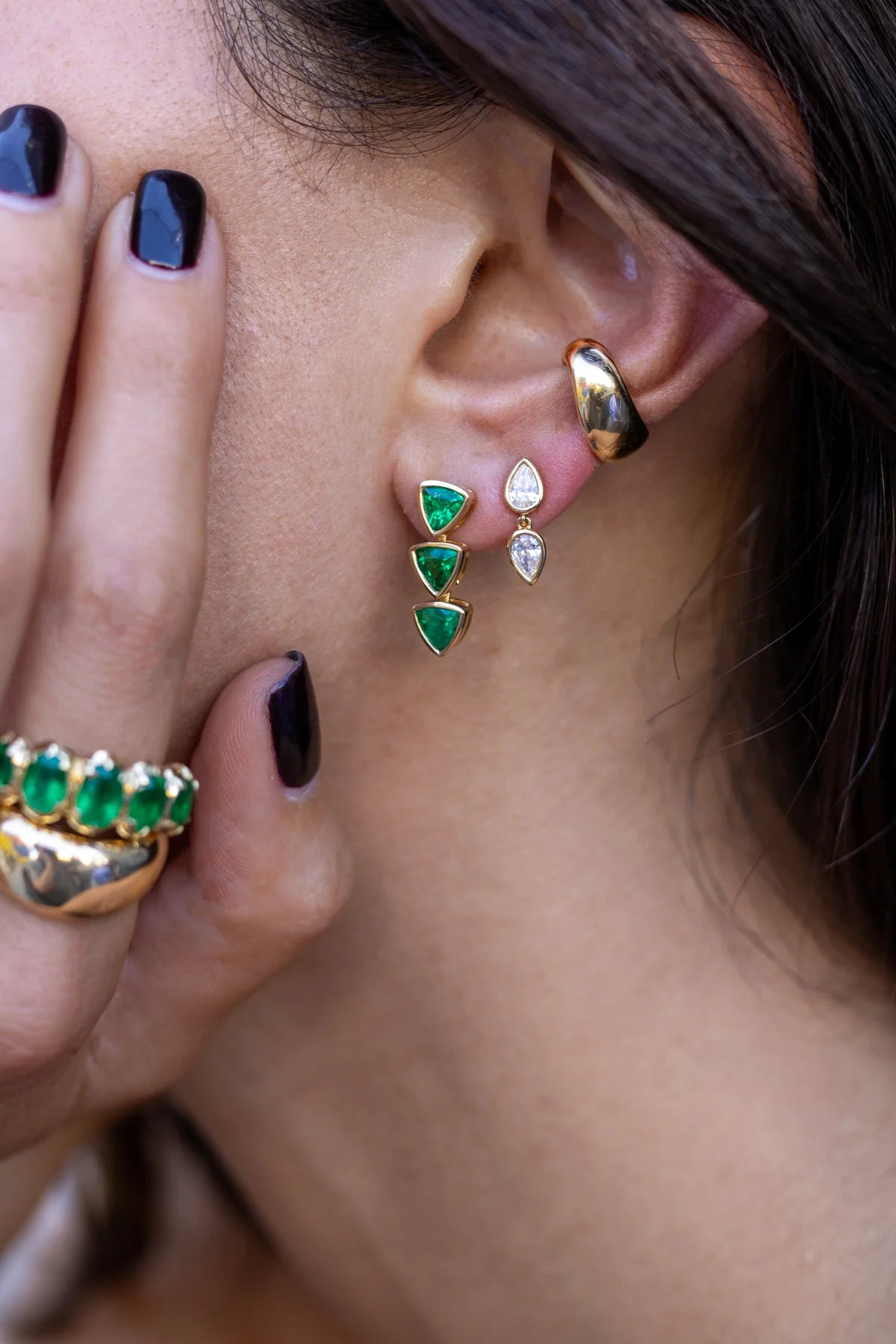 celeste wave earcuff yellow gold anita ko tiny gods