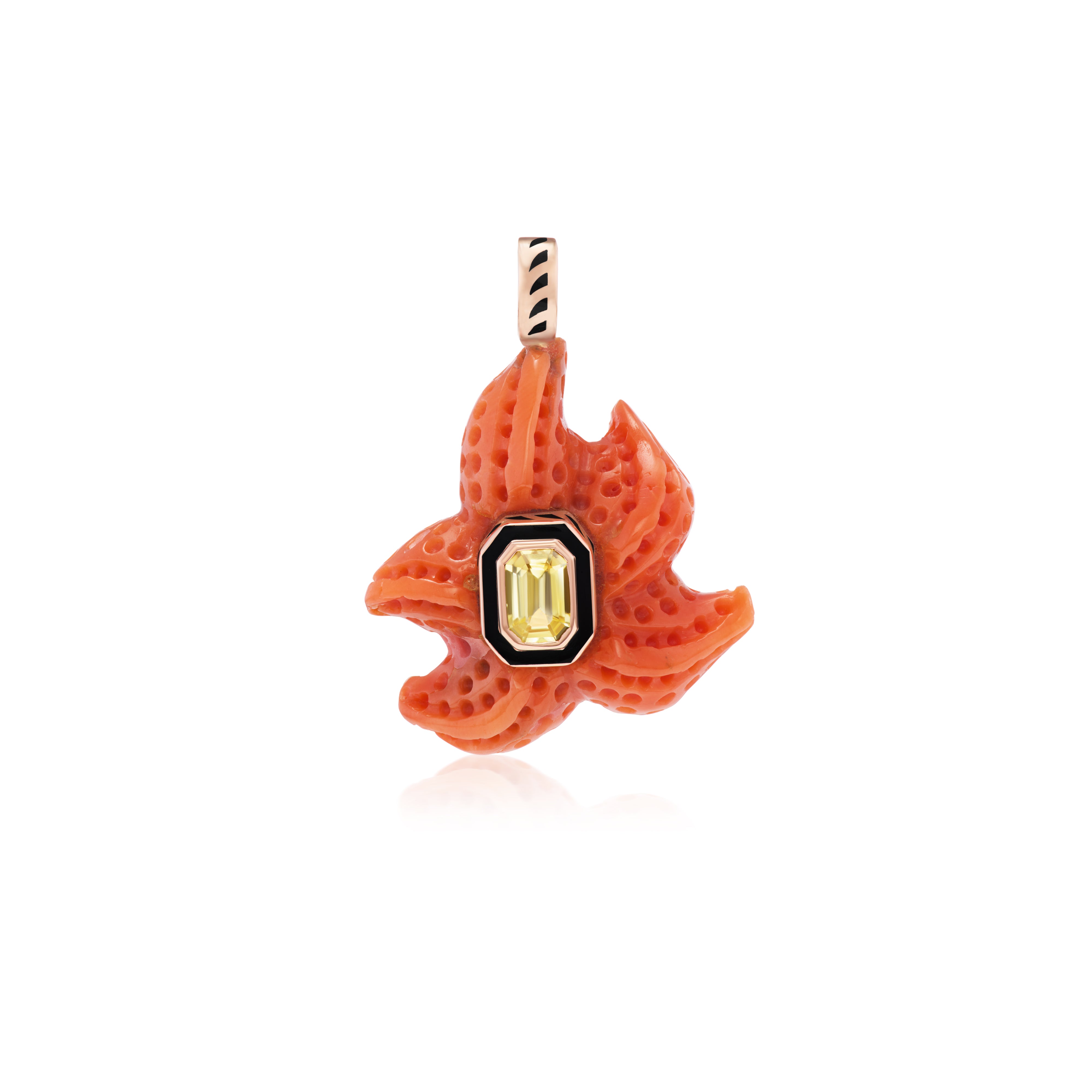 coral star pendant sapphire tiny gods deszo rose gold