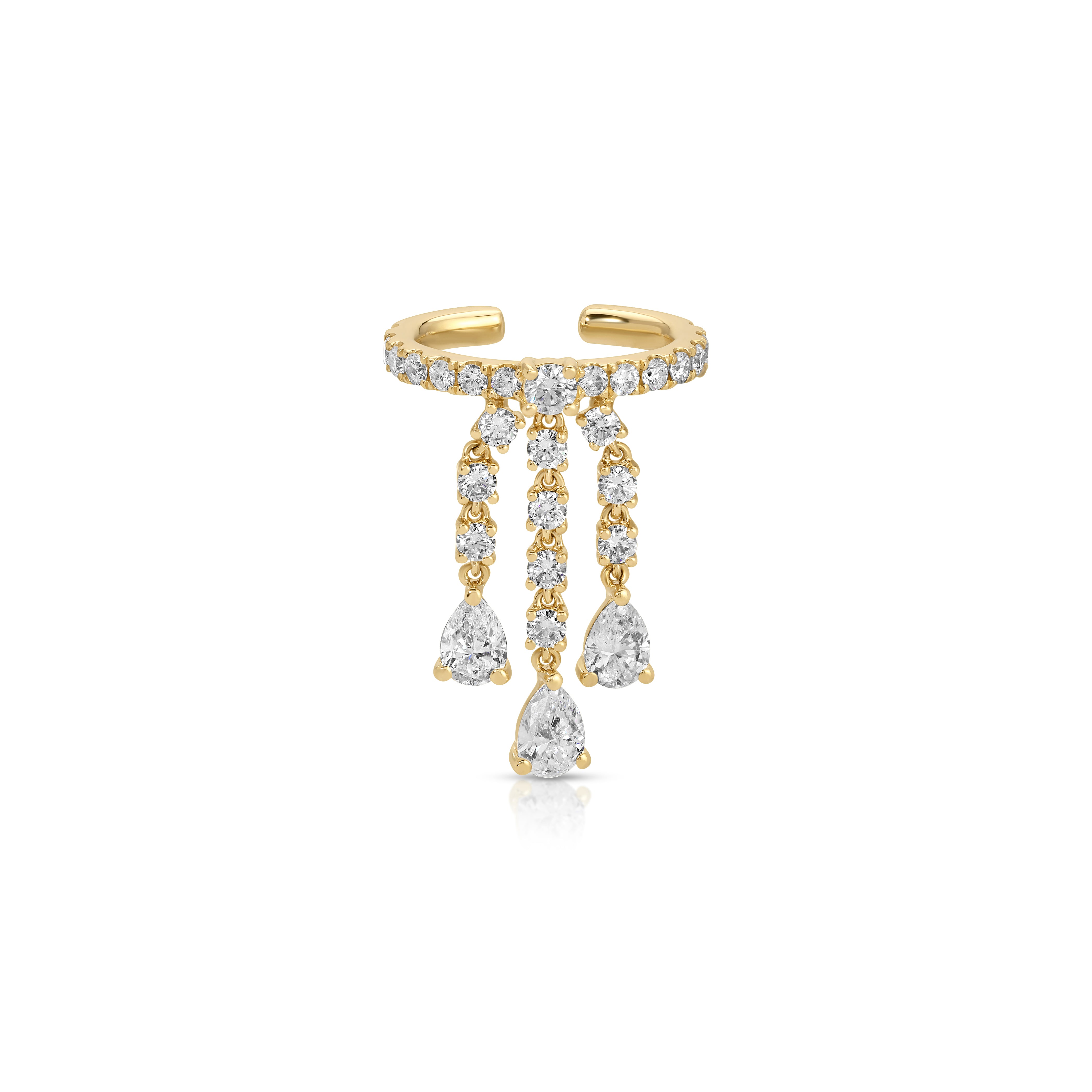 diamond fringe earcuff yellow gold anita ko tiny gods