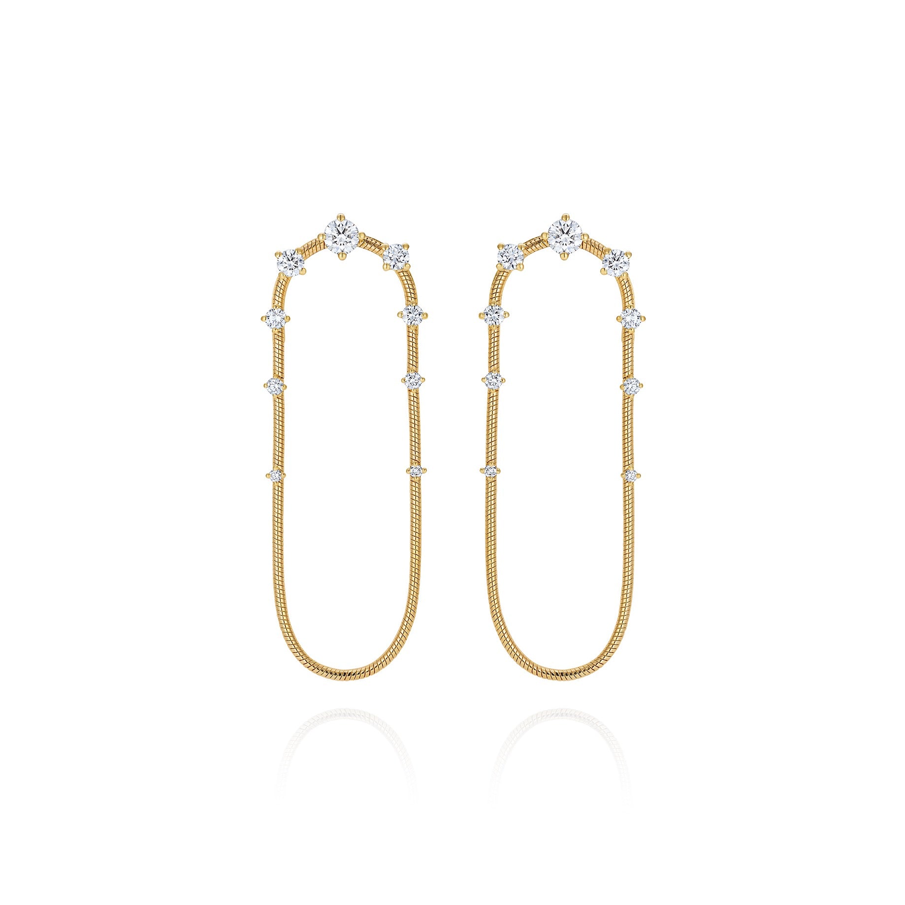 diamond single chain earrings Fernando Jorge tiny gods