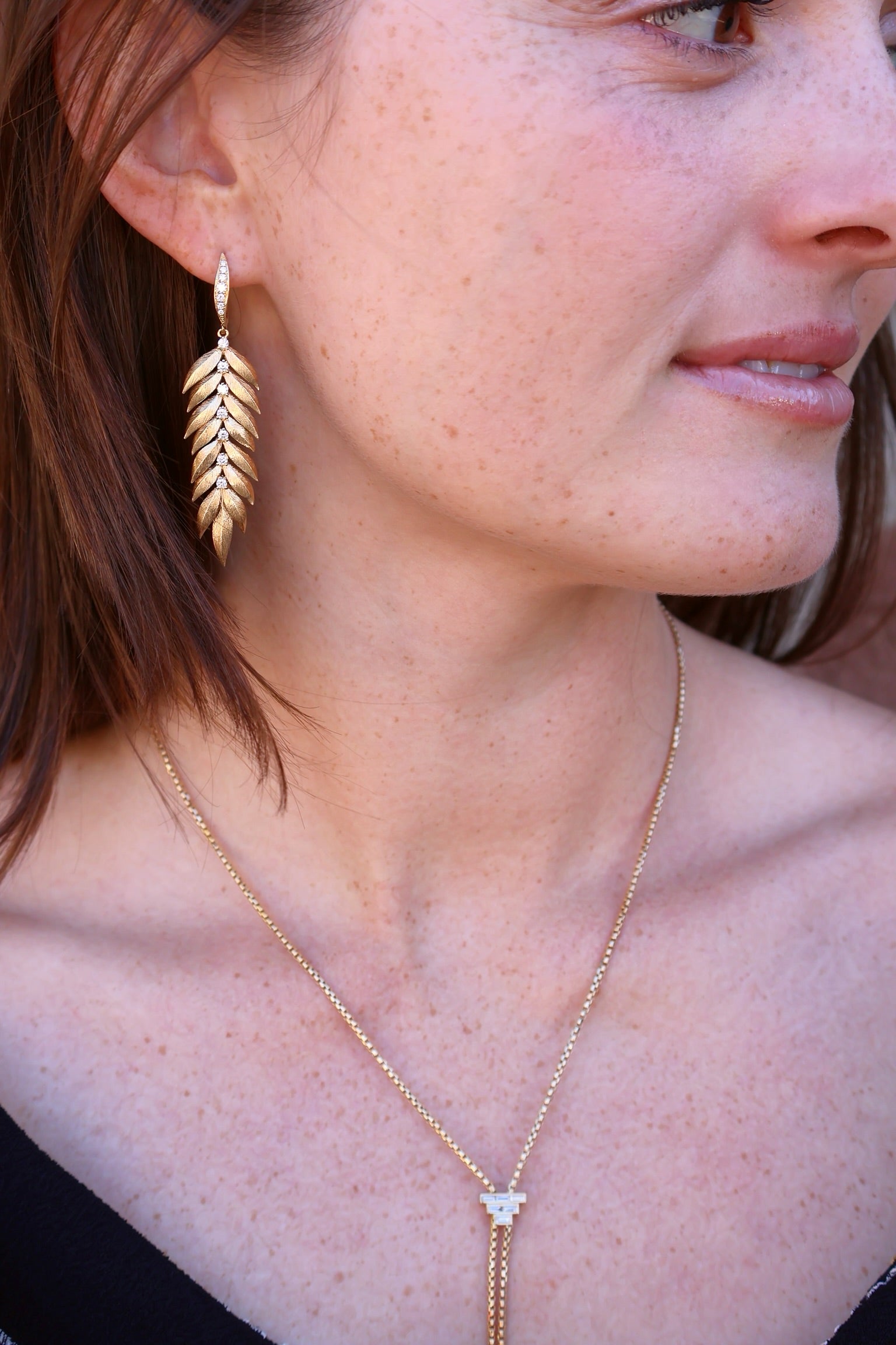 18k yellow gold diamond bolo necklace by Graziela Tiny Gods