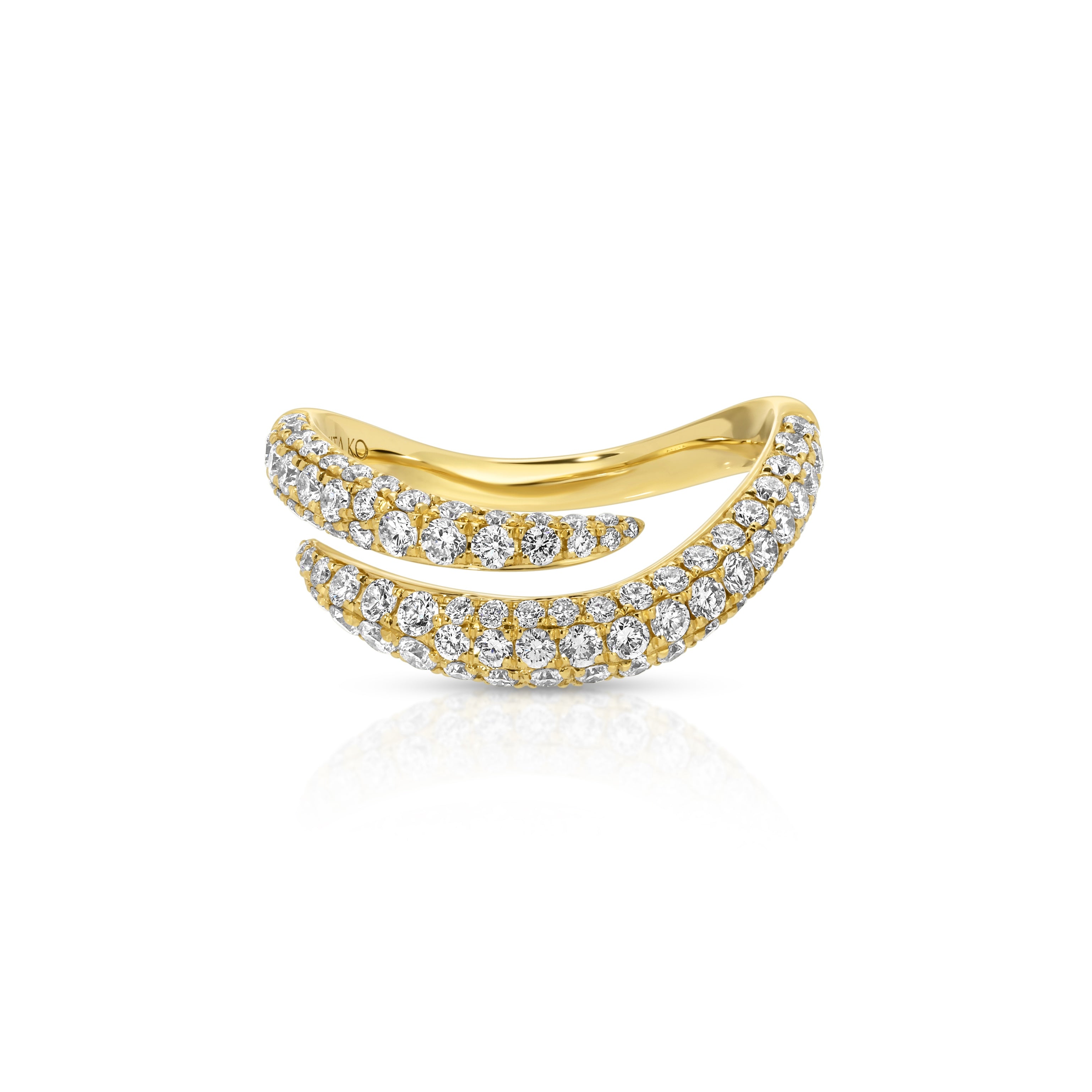 diamond zara ring yellow gold anita ko tiny gods