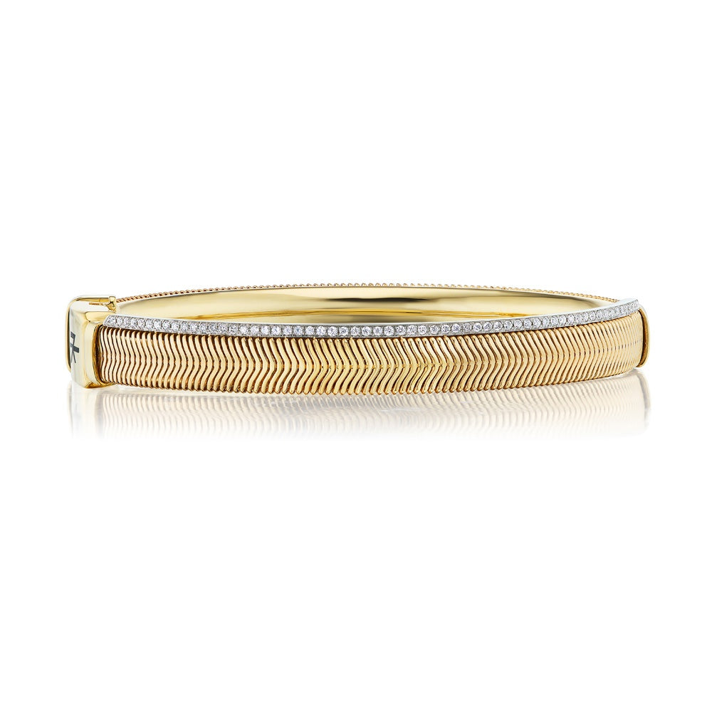 18k yellow gold diamond feelings bracelet by Nikos Koulis Tiny Gods