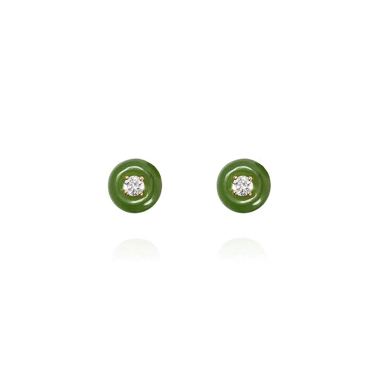 Fernando Jorge 18K yellow and diamond Jade Small Orbit Studs at Tiny Gods
