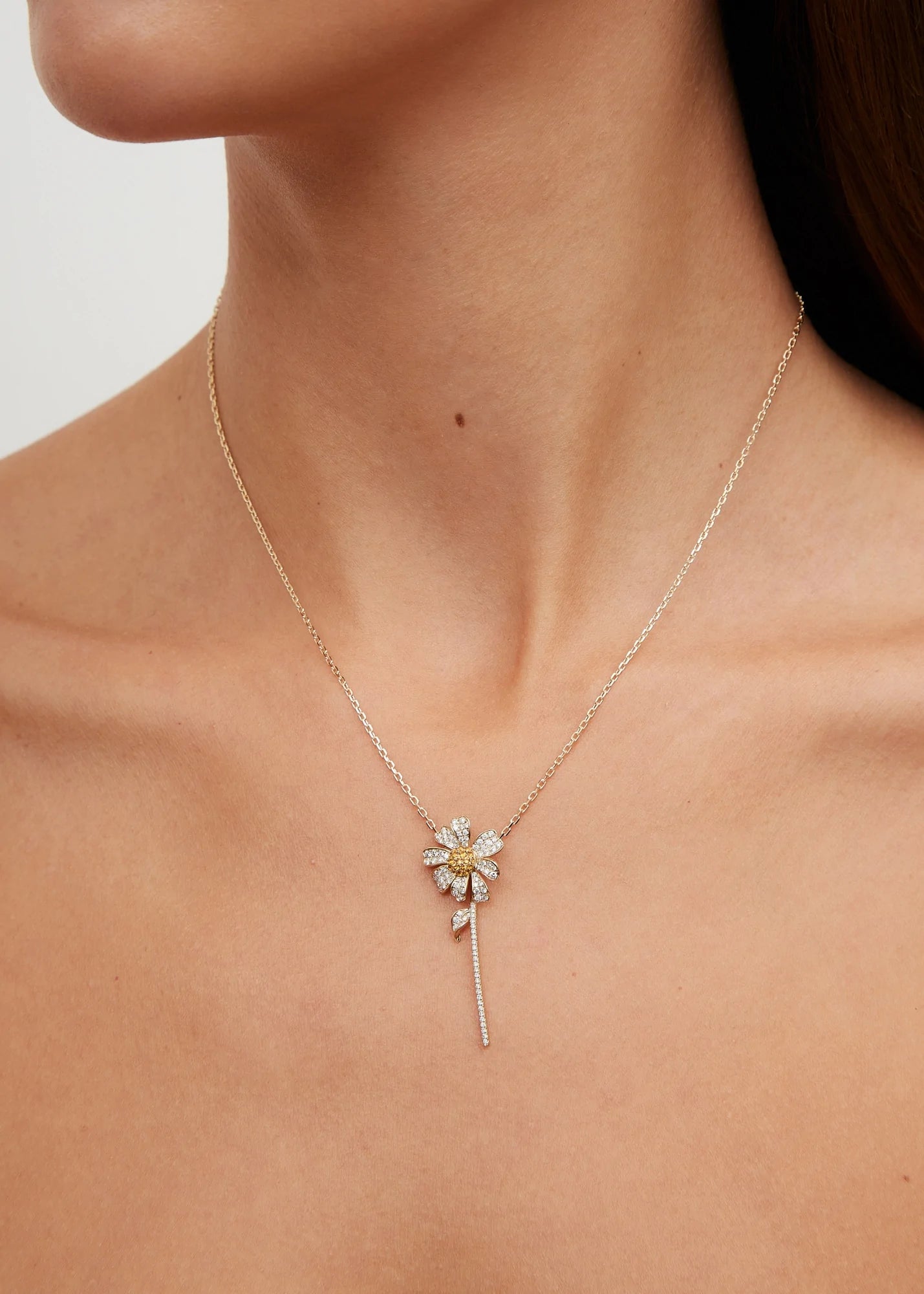 Fleur de Centre daisy or jaune pendant charm by Yvonne Leon and Tiny Gods