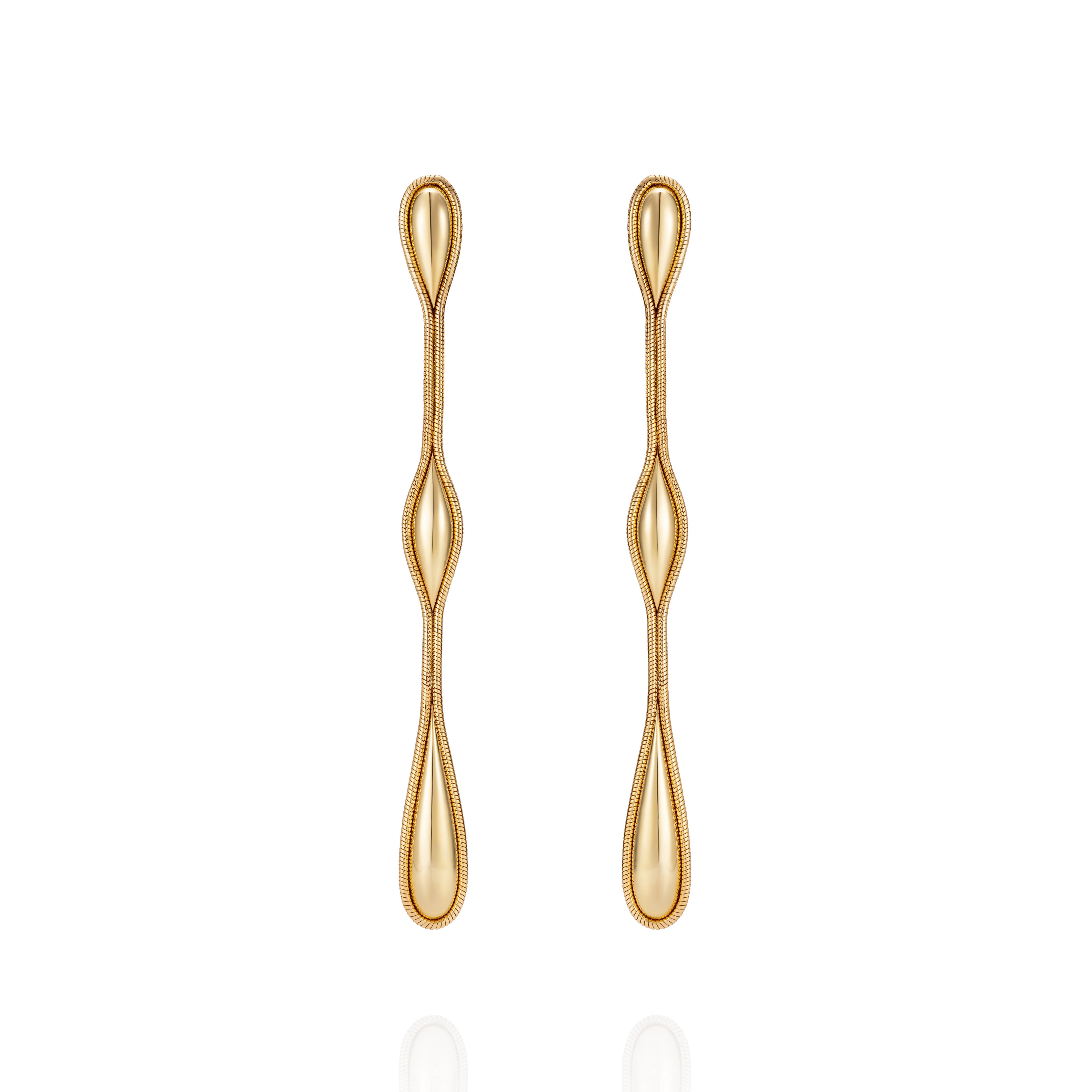 18k yellow gold fluid earrings by Fernando Jorge Tiny Gods