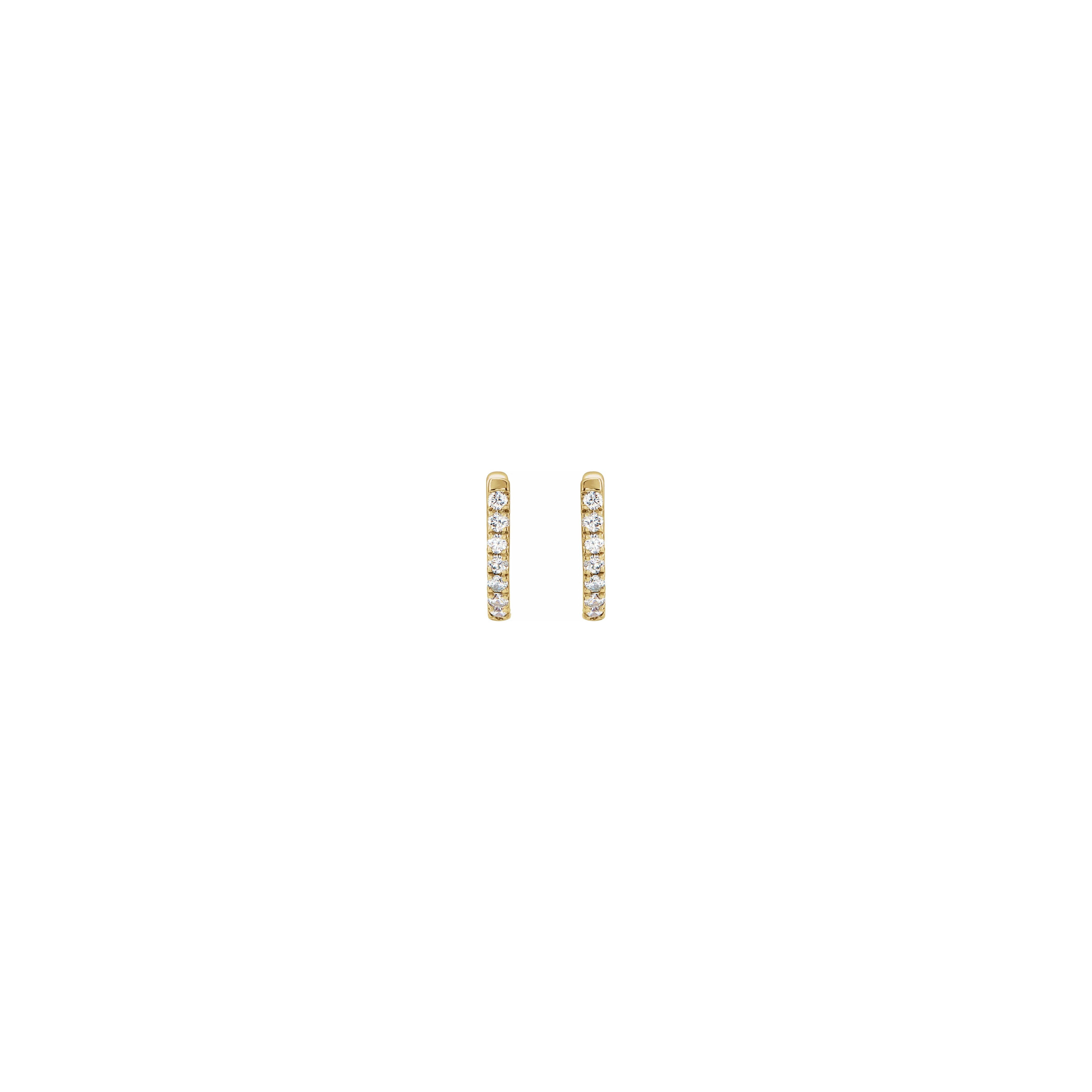 14k yellow gold diamond 10mm huggie hoop earrings Tiny Gods