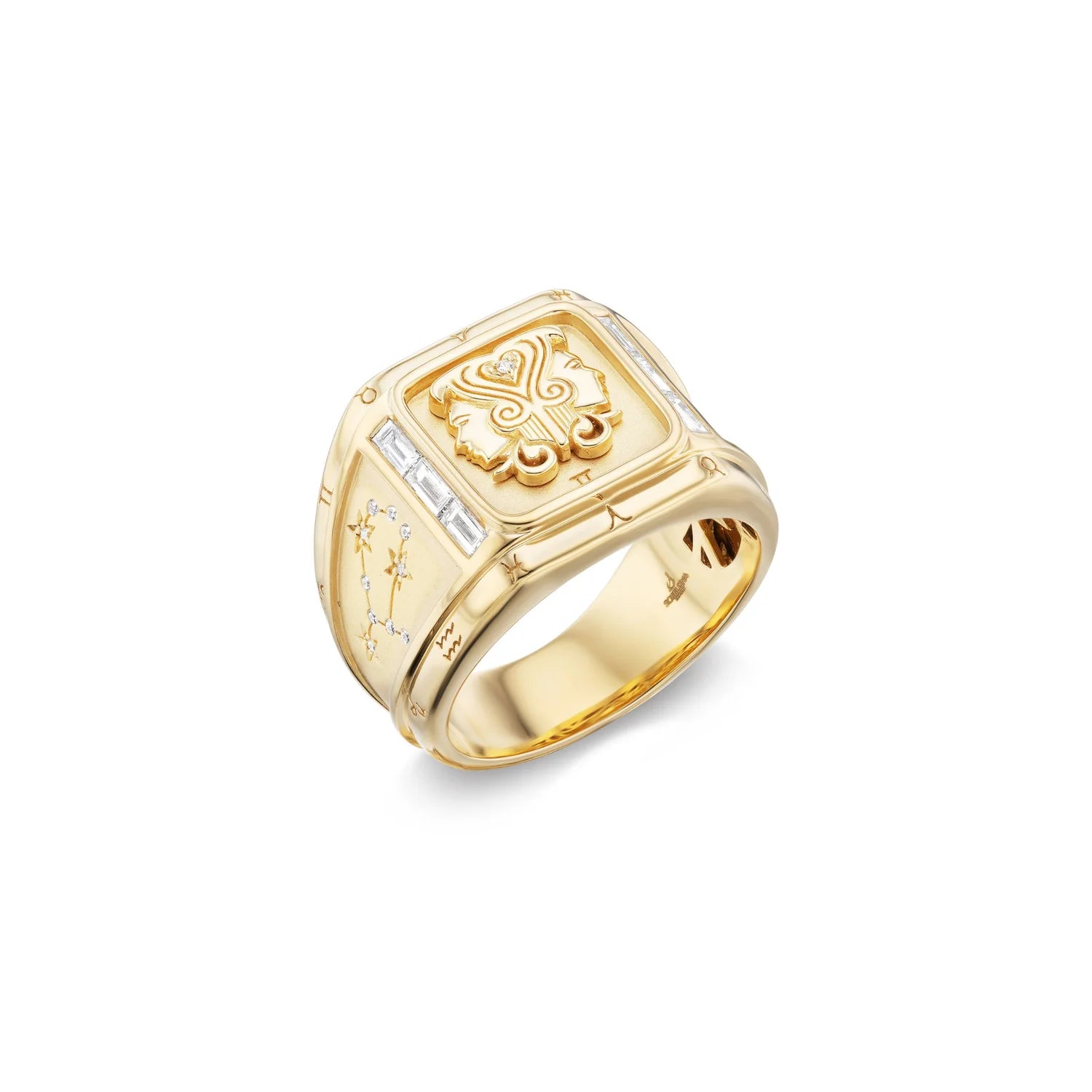 gemini zodiac ring yellow gold sorellina tiny gods