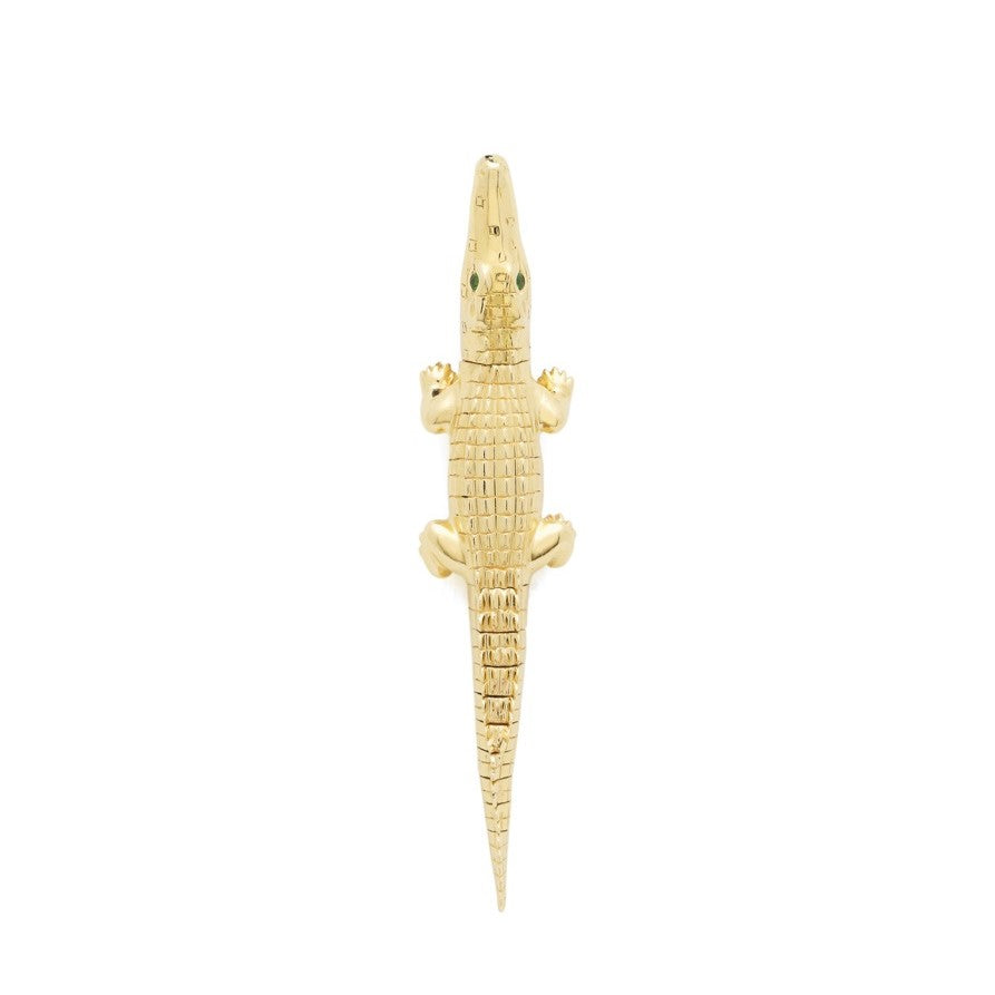 18k yellow gold alligator bite earrings by Bibi Van Der Velden Tiny Gods