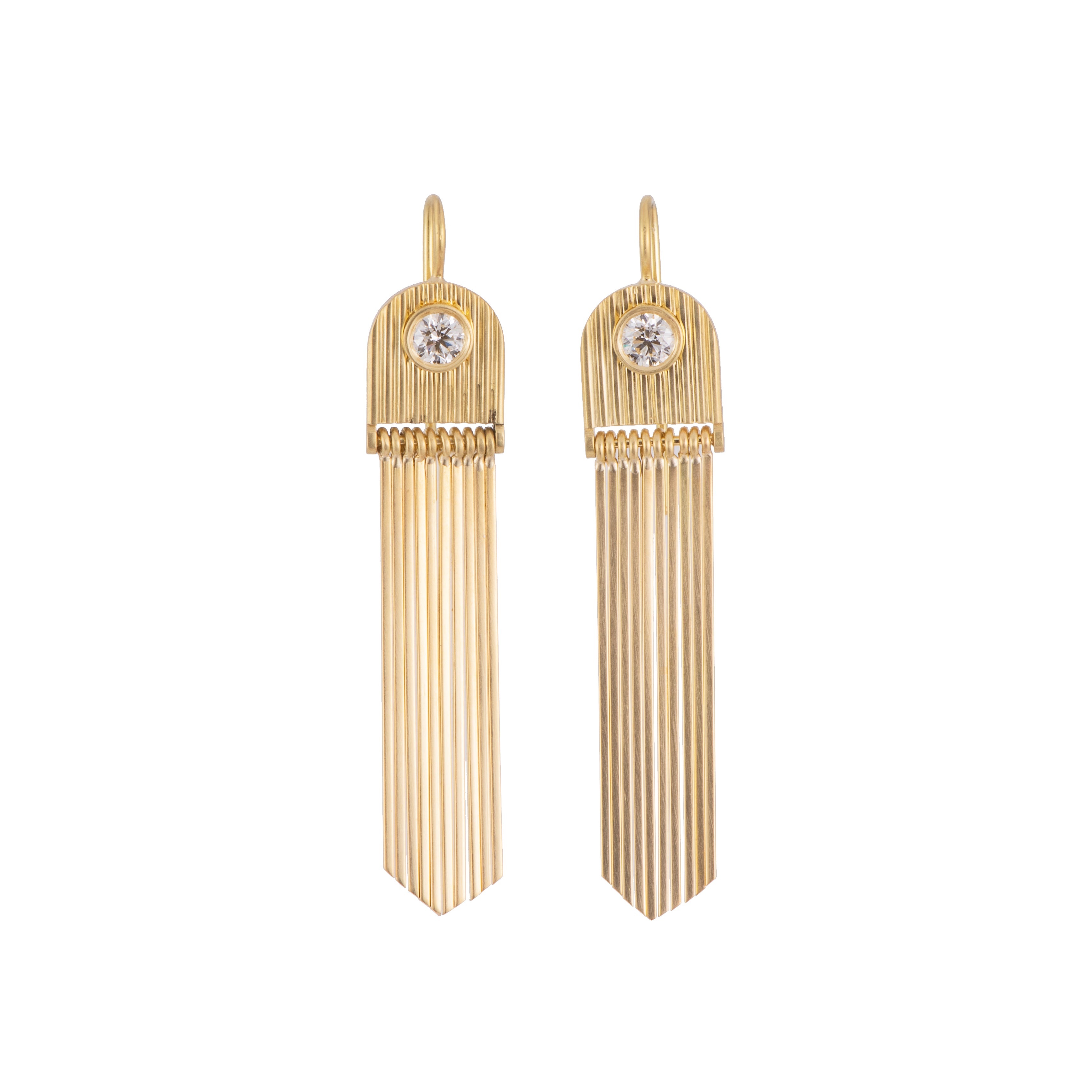 gold and diamond sima earrings Sylva cie tiny gods