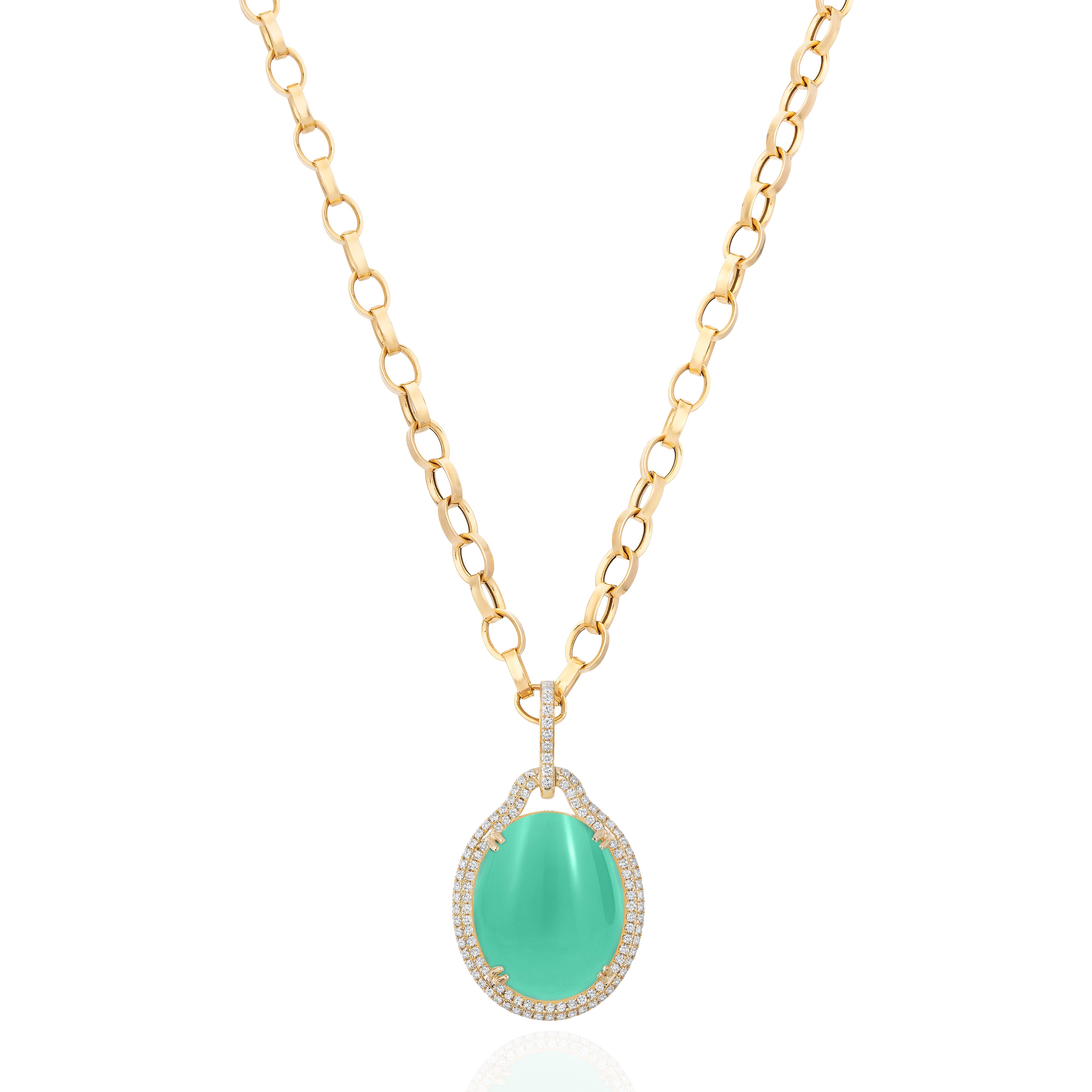 goshwara chrysoprase diamond pendant necklace tiny gods