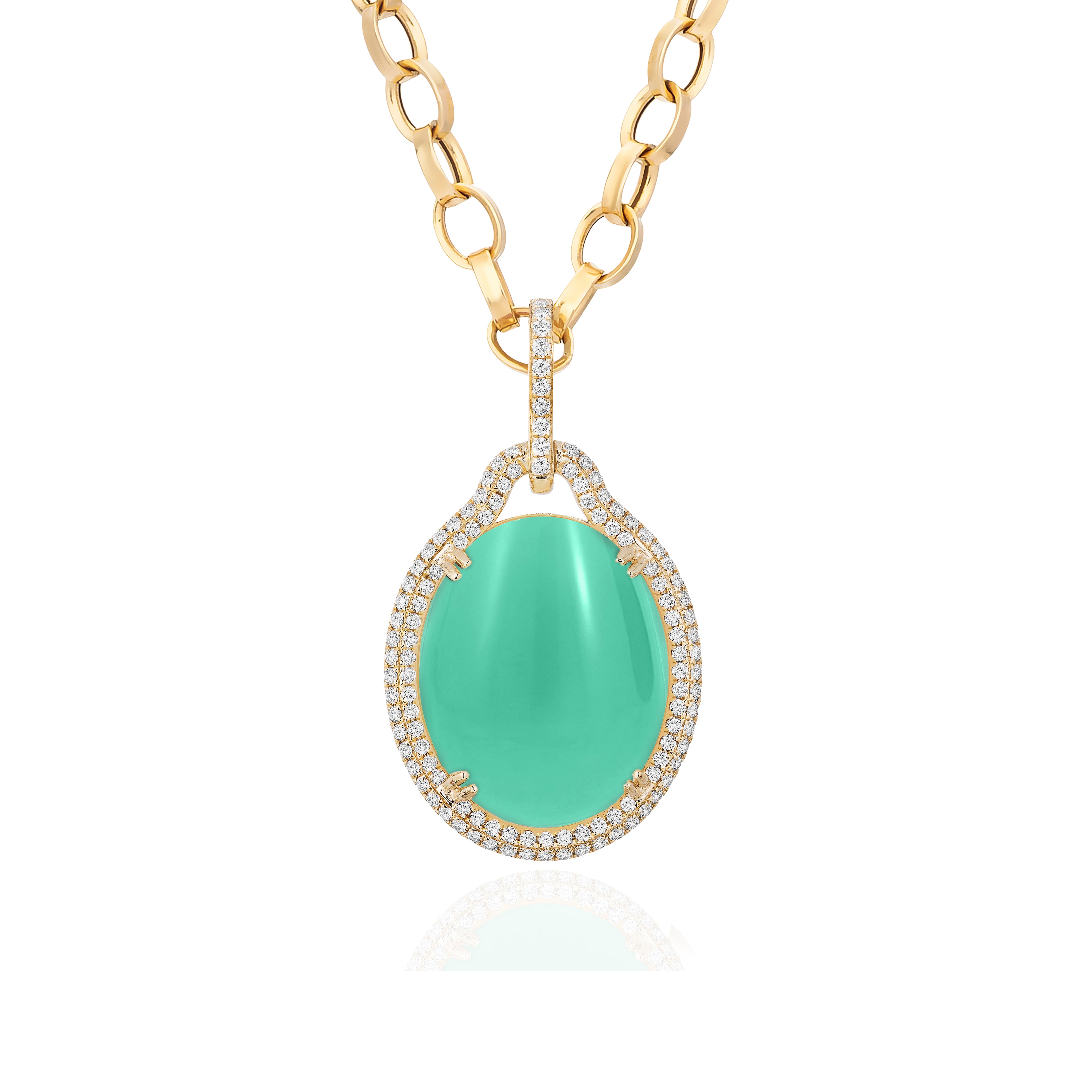 goshwara chrysoprase diamond pendant necklace tiny gods