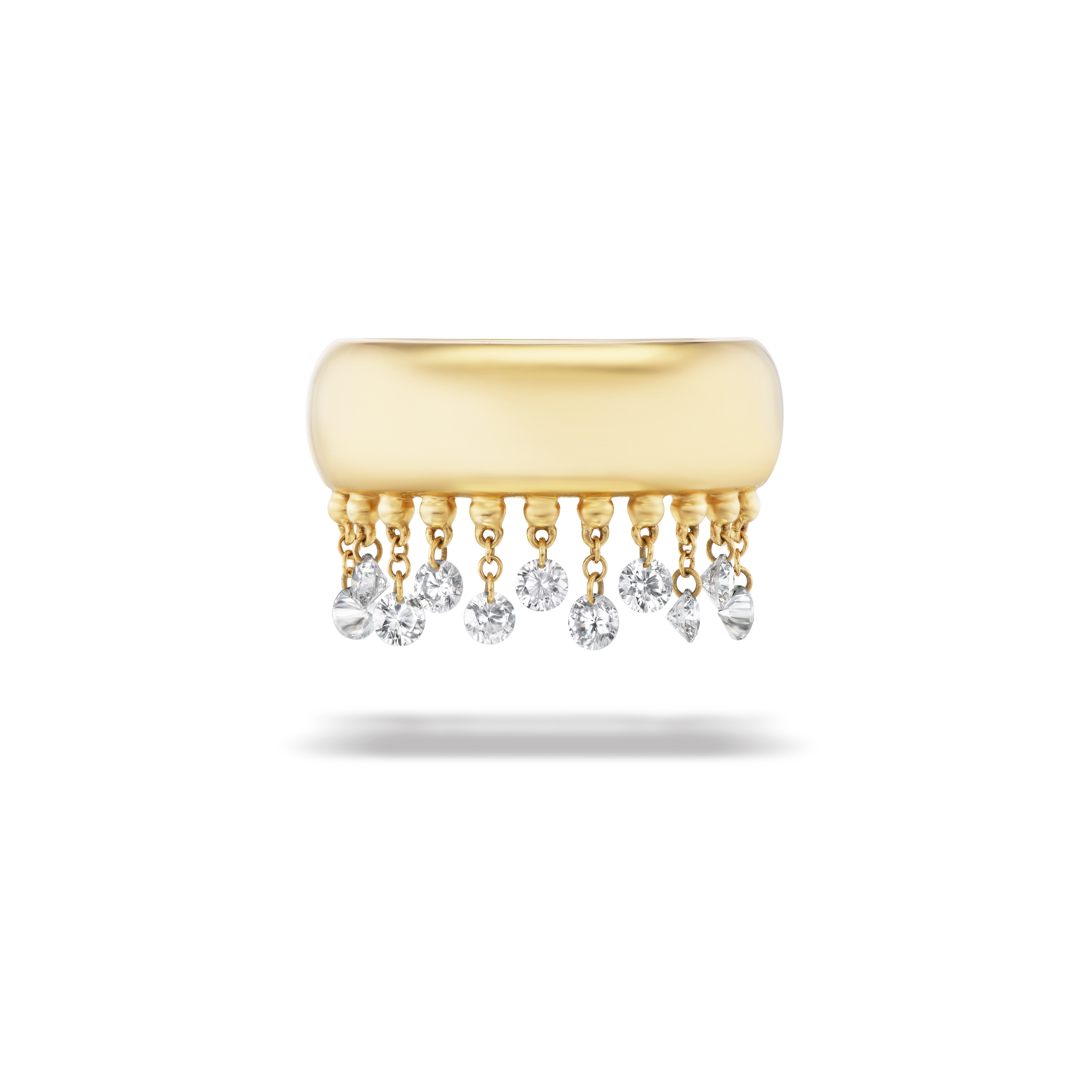 18k yellow gold floating diamond cigar band by Graziela Tiny Gods
