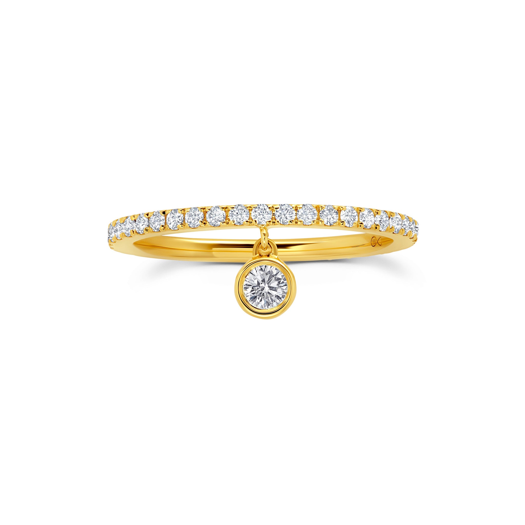 half band dangly diamond ring by Graziela Tiny Gods