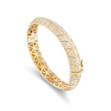 18k yellow gold and diamond chubby talisman bangle bracelet by Harwell Godfrey Tiny Gods