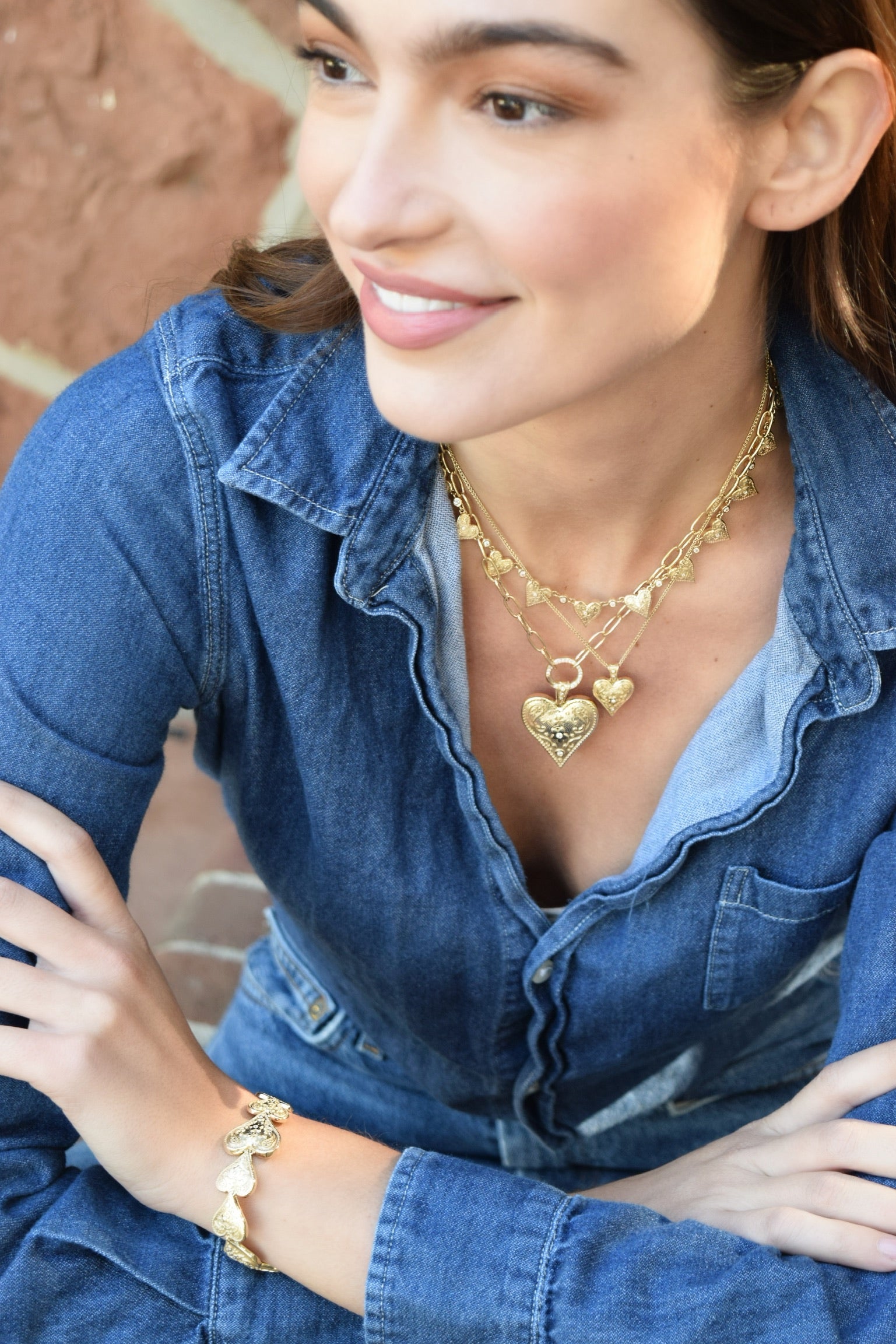 Large Southwestern Heart Charm