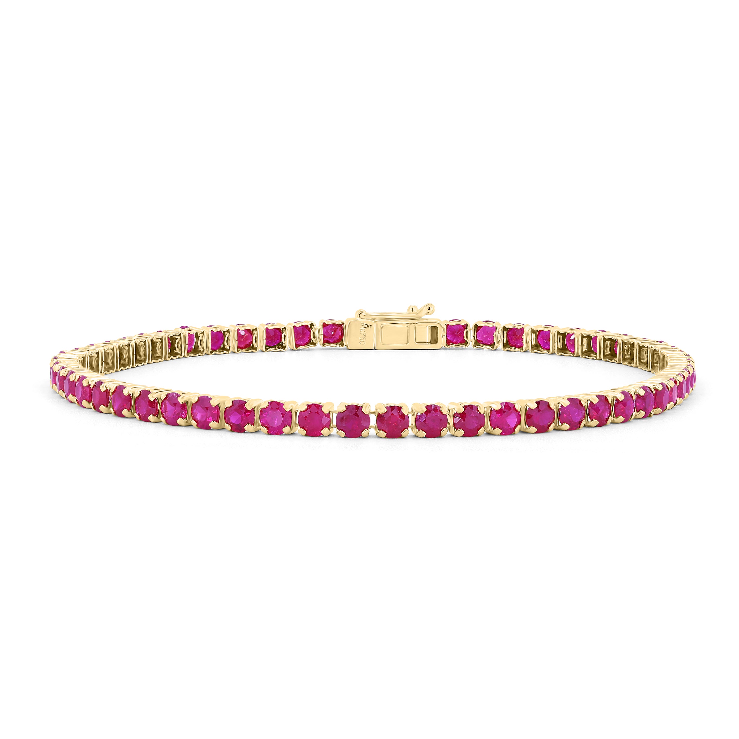 18k yellow gold large ruby invisible tennis bracelet Tiny Gods