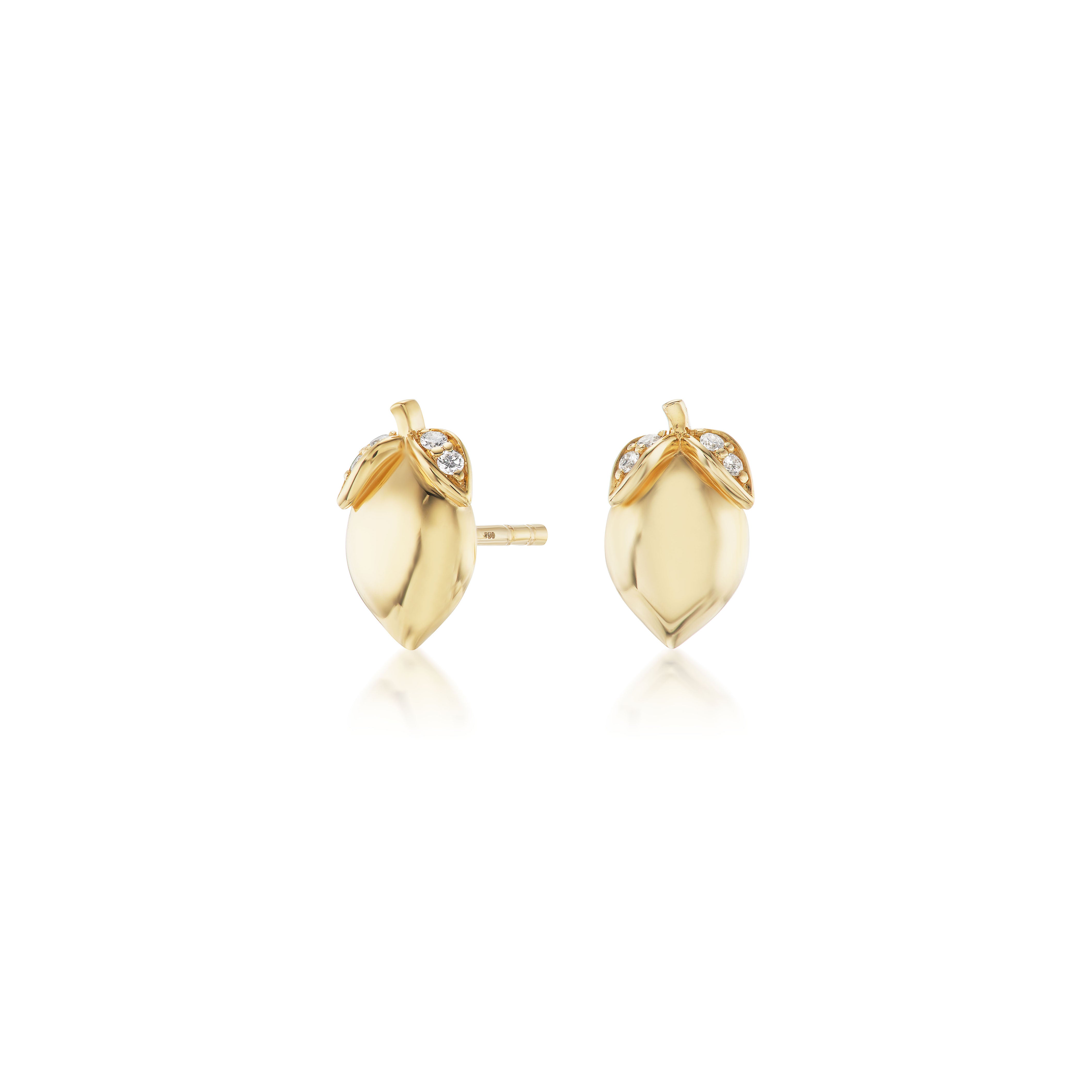 18k yellow gold diamond Lemon Studs by Sorellina tiny gods