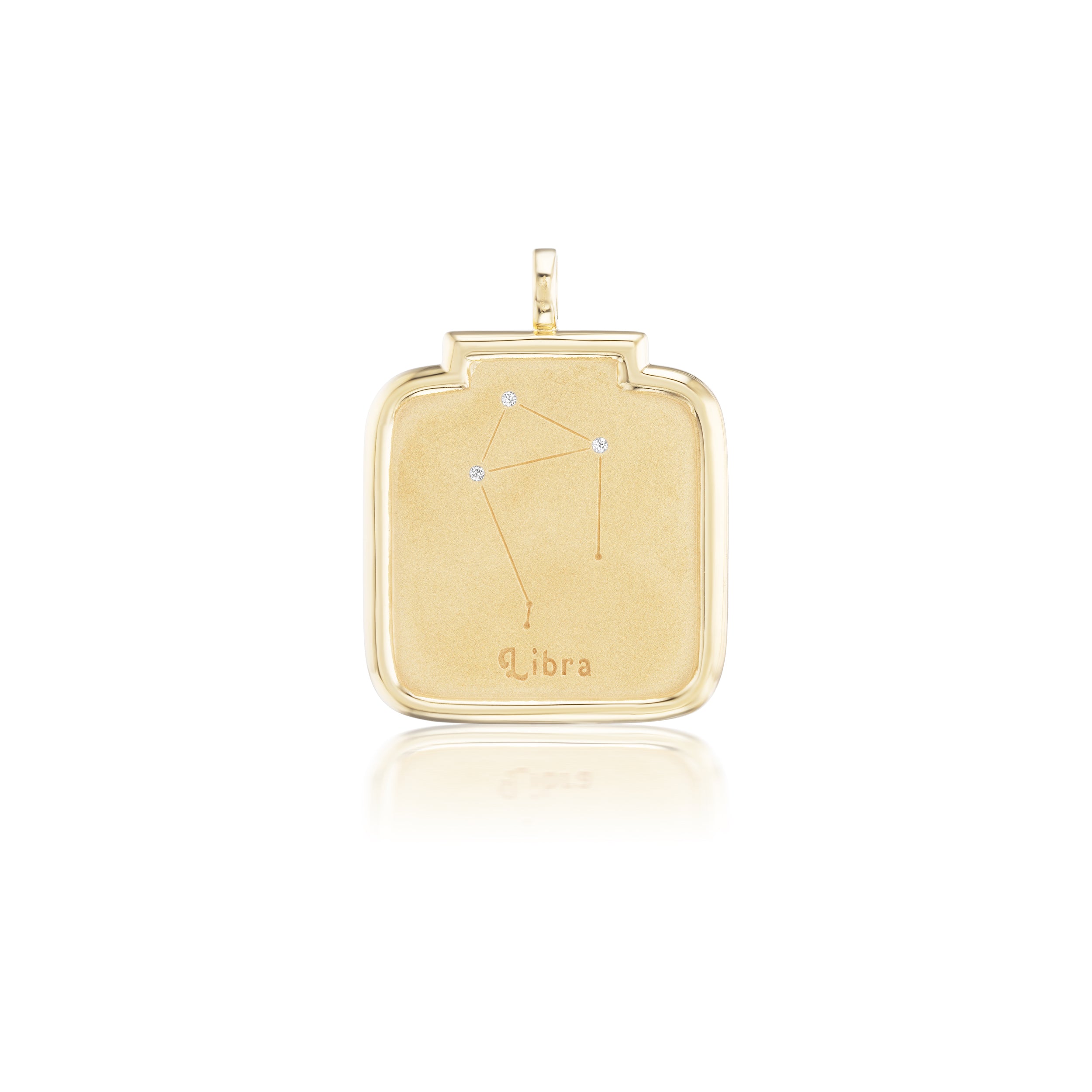 libra zodiac pendant with diamonds sorellina yellow gold tiny gods
