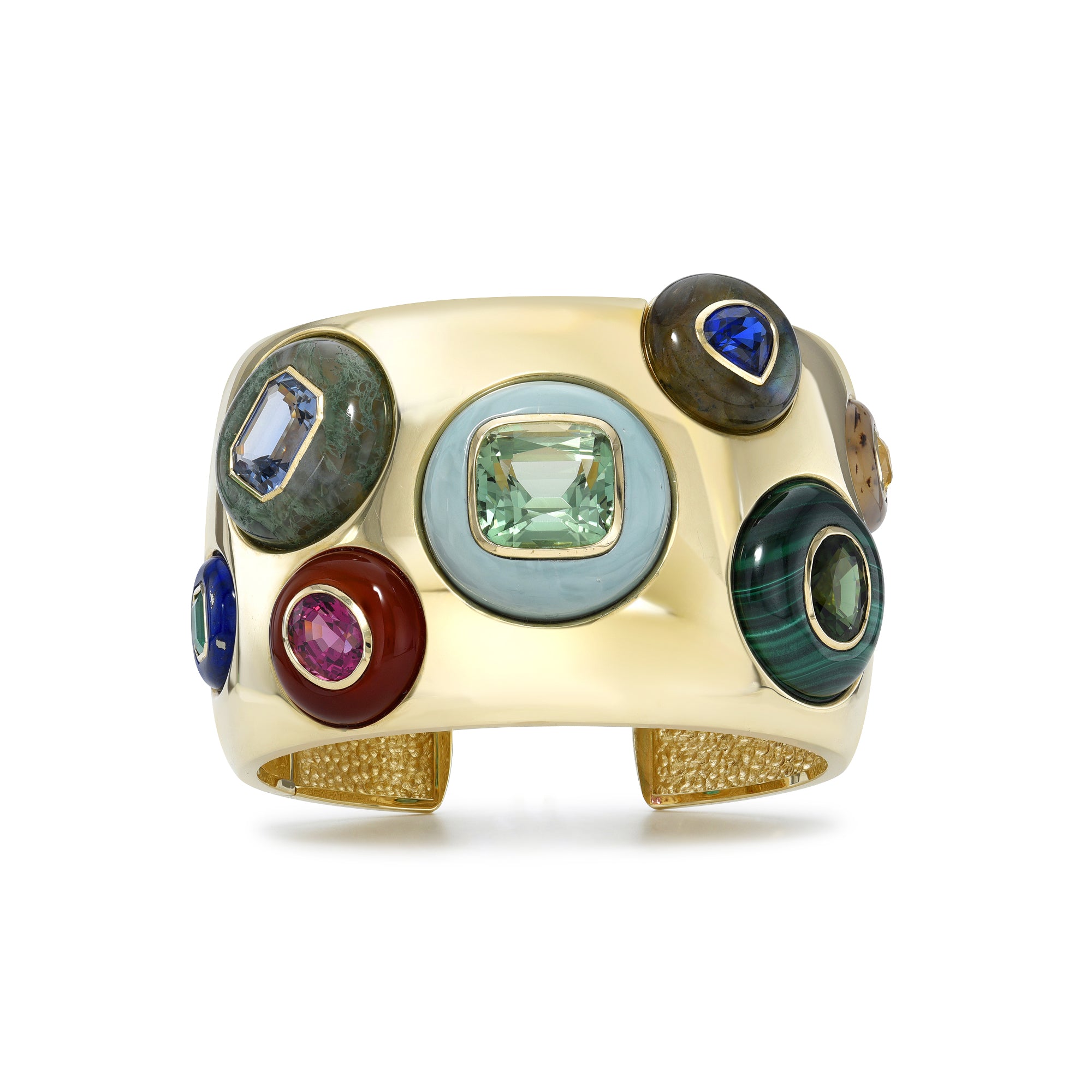 lollipop cuff retrouvia lapis emerald sapphire agate pink tourmaline turquoise labordorite malachite dendrite tiny gods