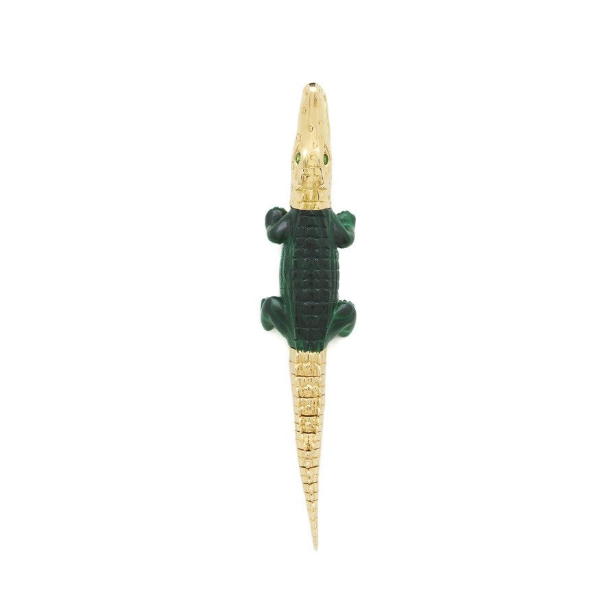 Malachite Alligator Bite Earring & Pendant