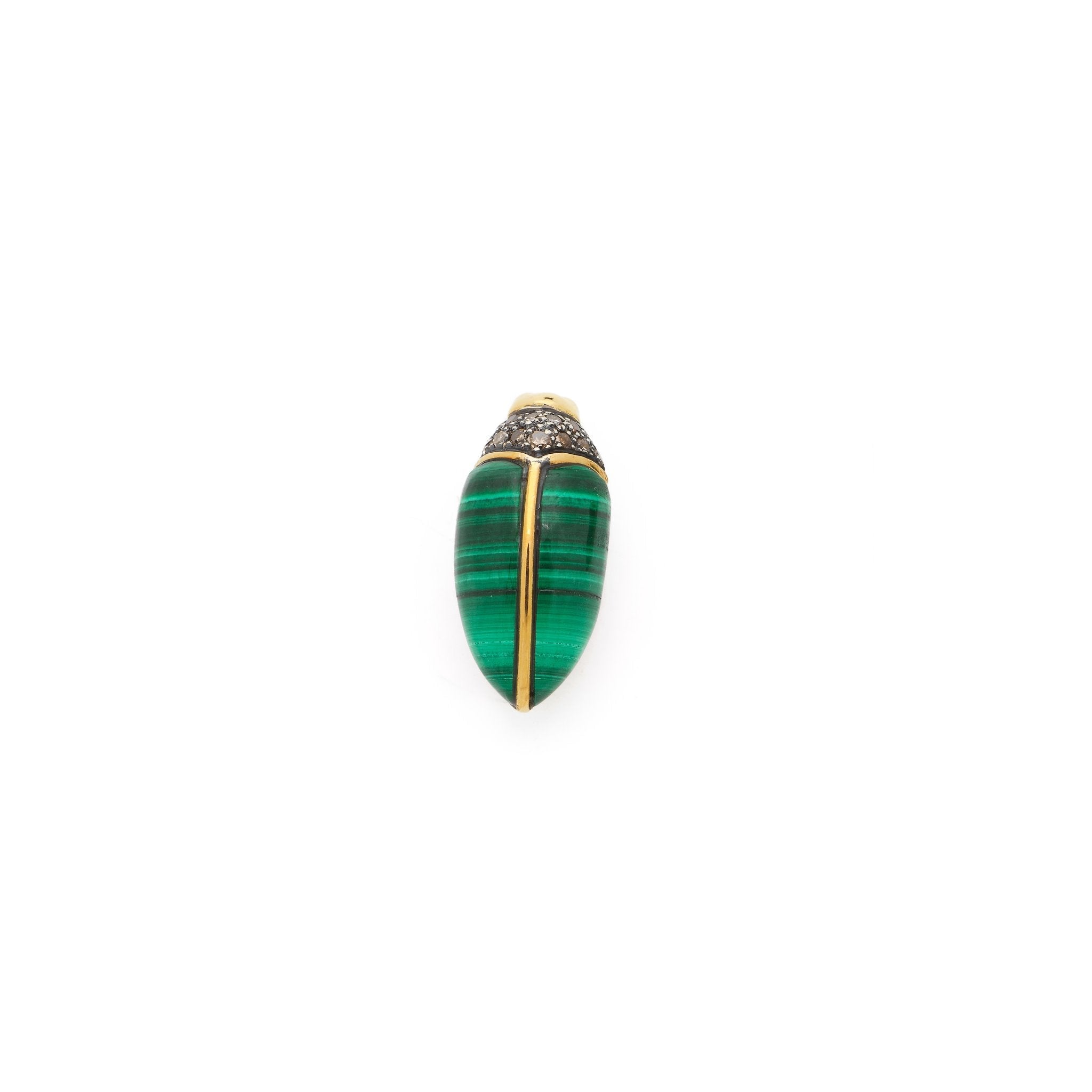 malachite mini scarab stud by Bibi van der Velden Tiny Gods