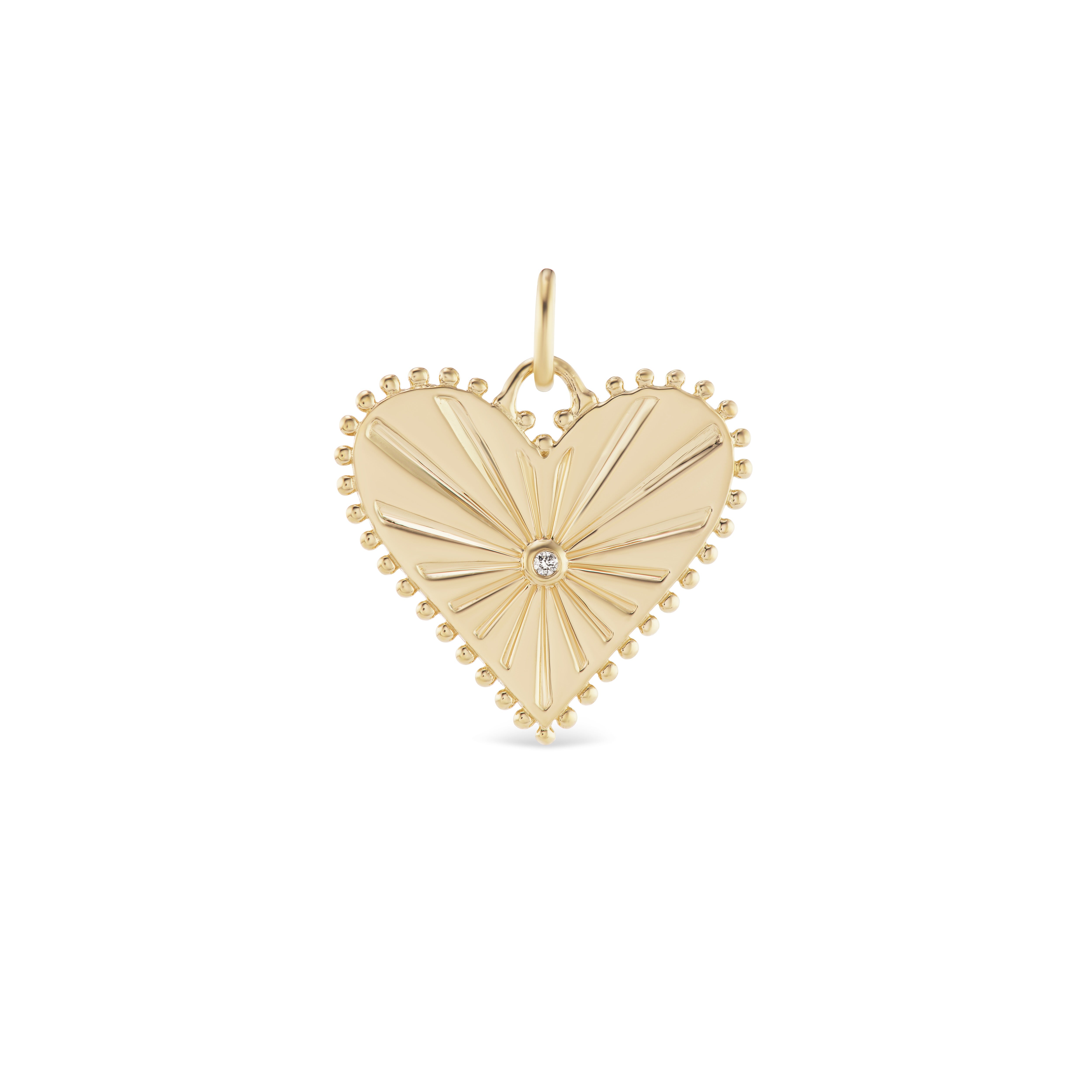marlo laz pour toujour heart charm pendant yellow gold large