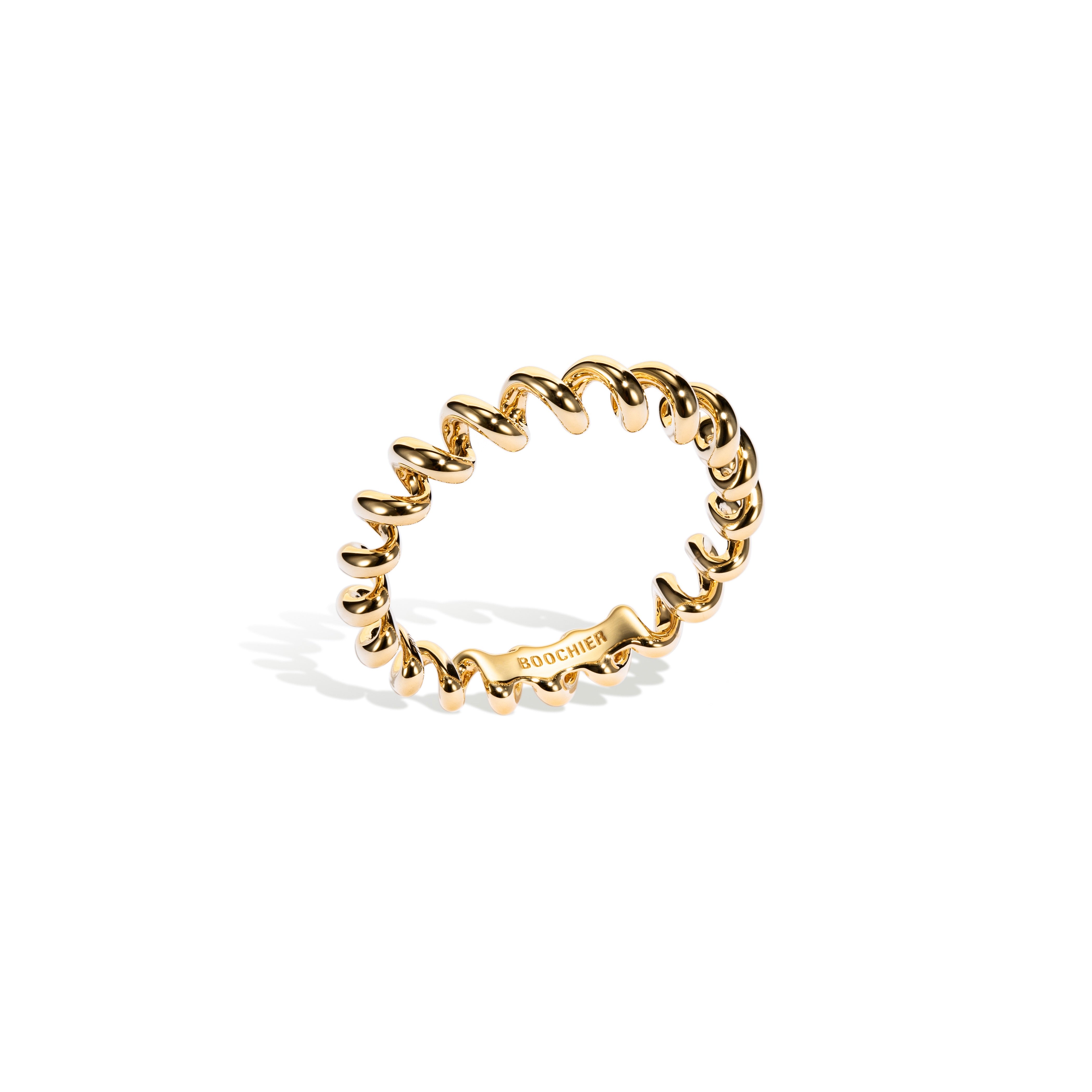 18k yellow gold mini slinkee ring by Boochier Tiny Gods
