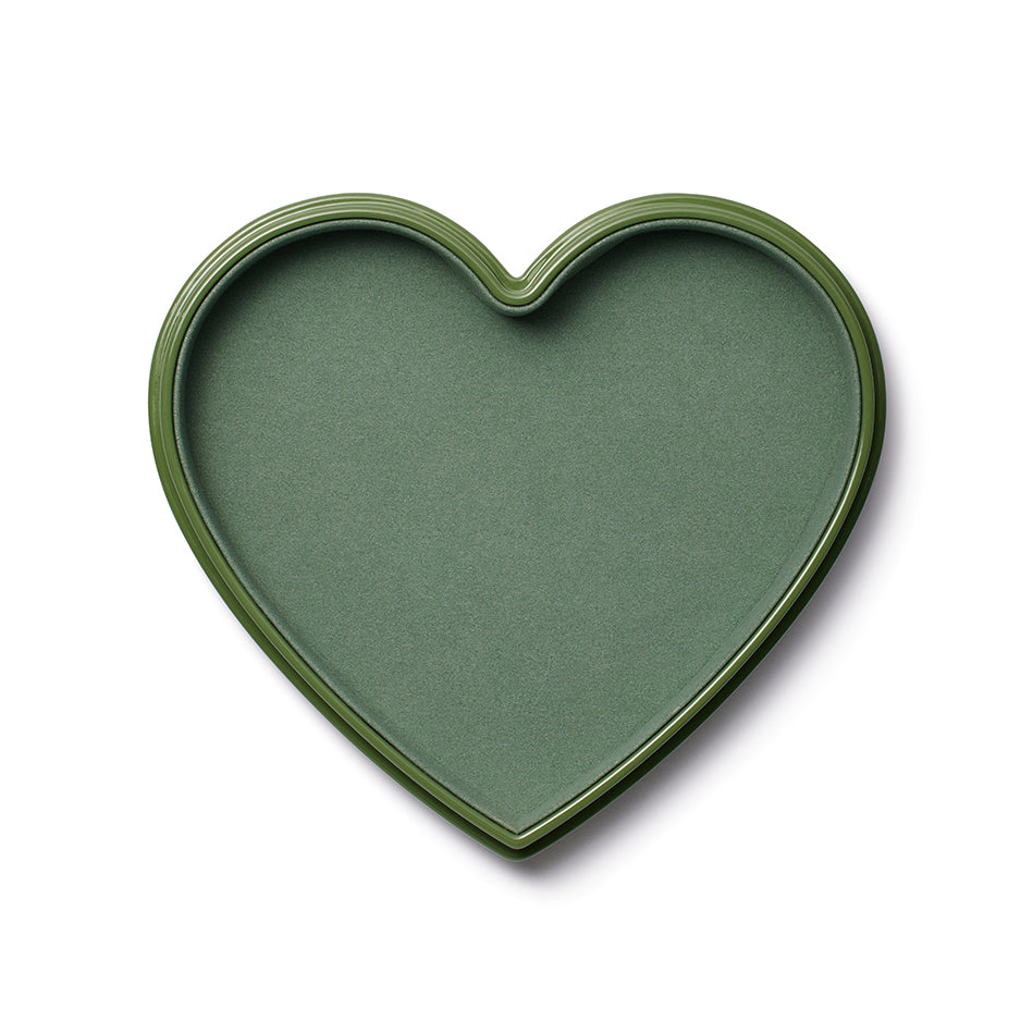 Mint green lacquer Love is all wood jewelry box with gold inlay by trove Tiny Gods
