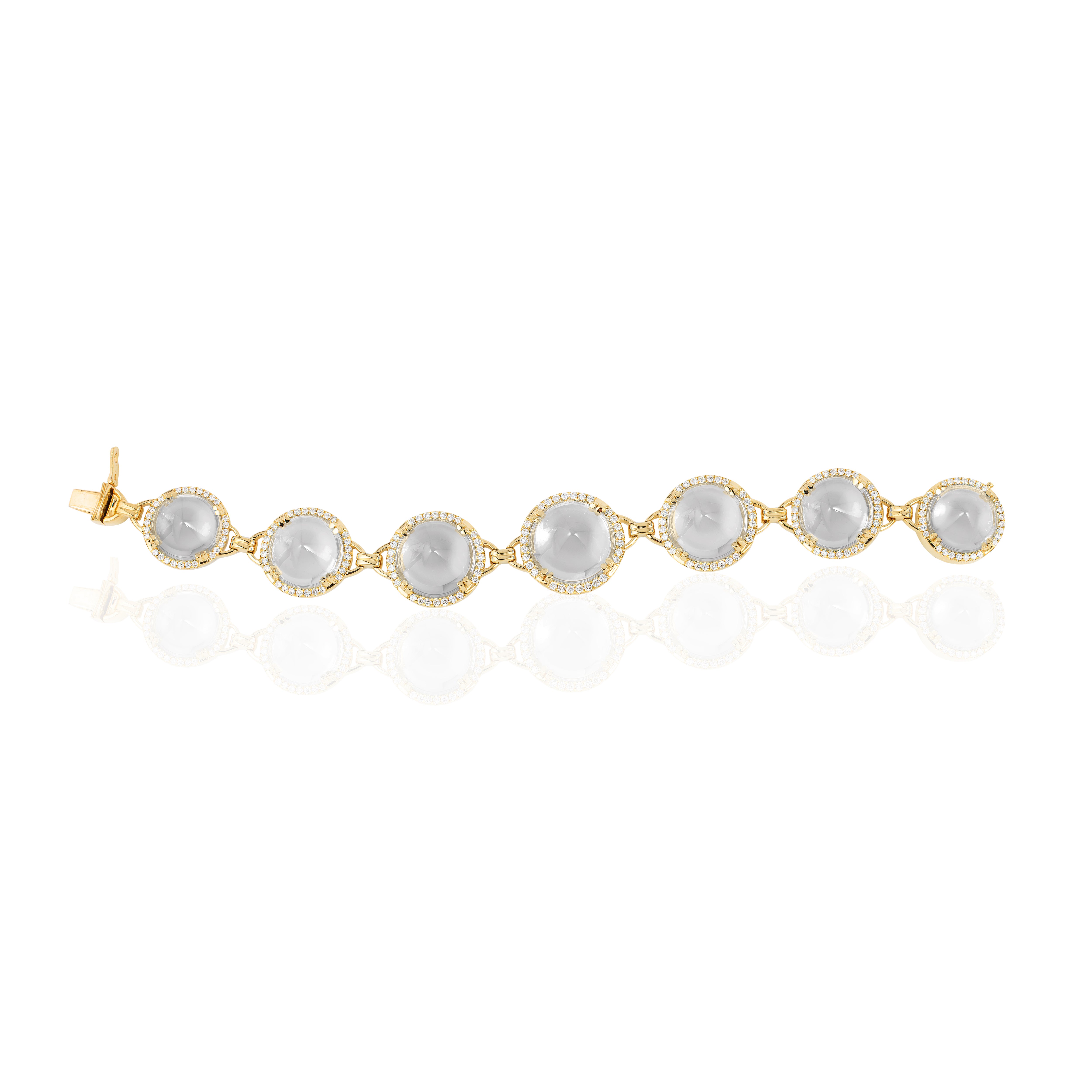 moon quartz cabochon diamond bracelet yellow gold goshwara tiny gods