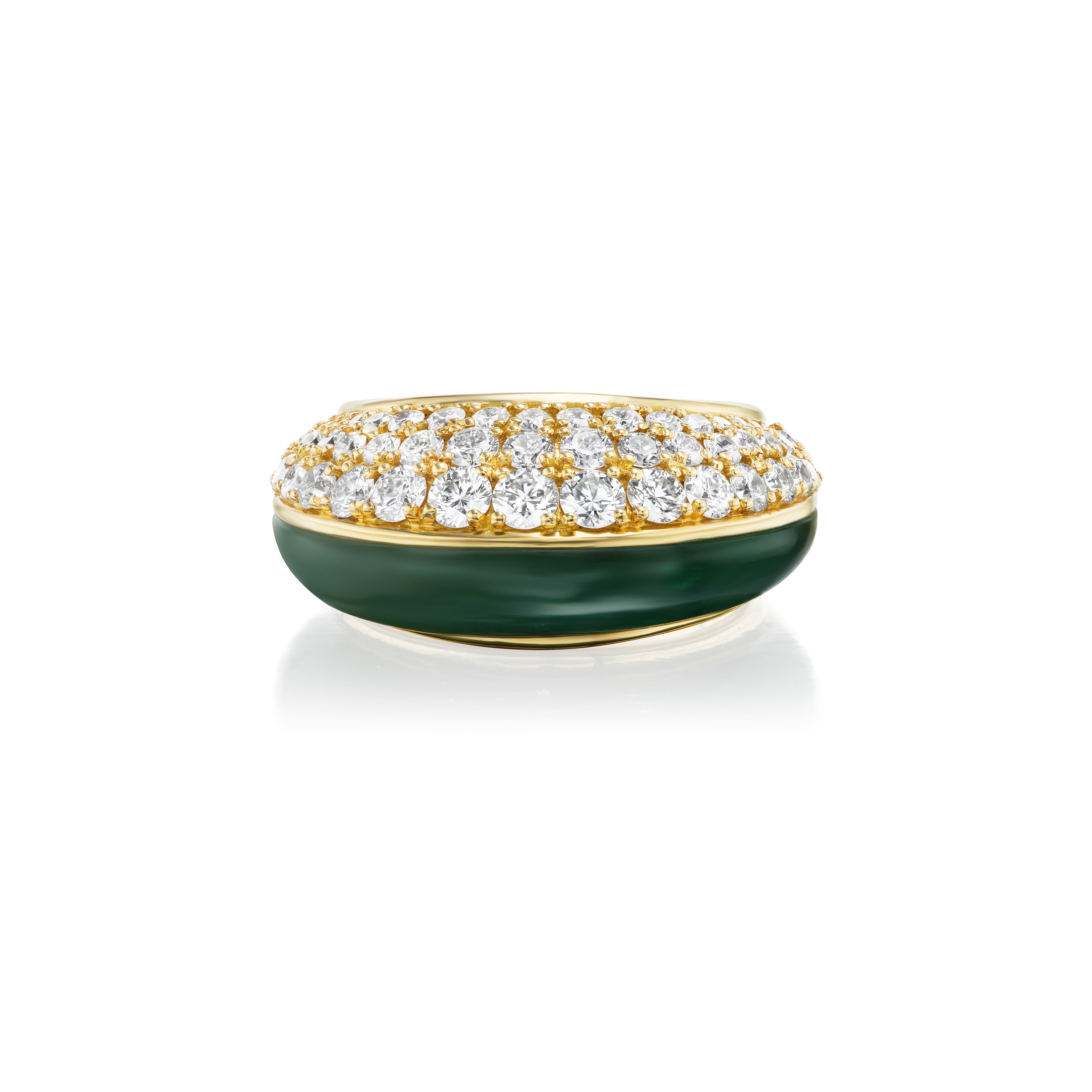 Fluid Diamond & Nephrite Jade Ring