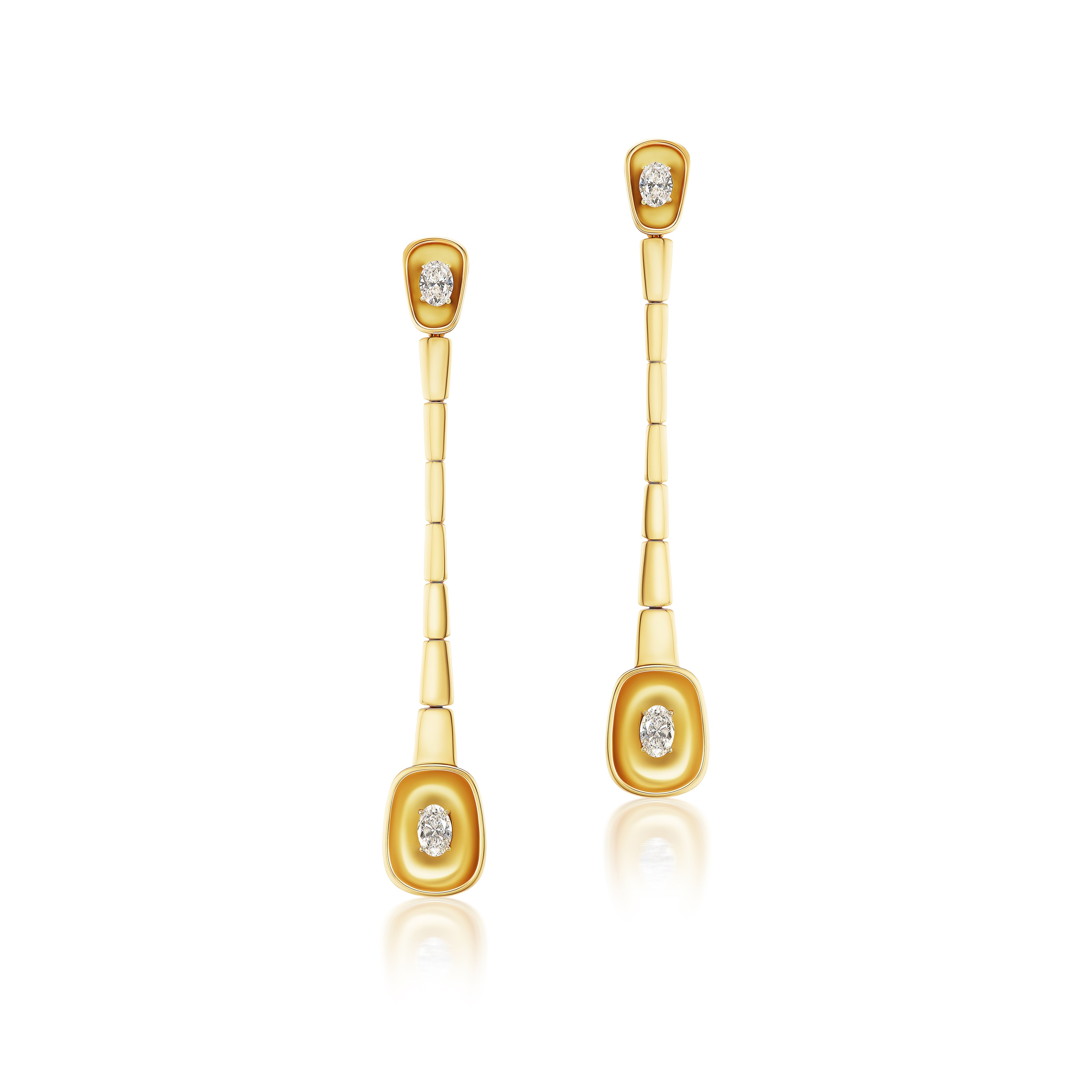 nikos kulis yellow gold look earrings diamonds tiny gods