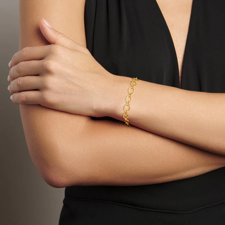 14k yellow gold oval chain link bracelet by Christina Alexiou Tiny Gods